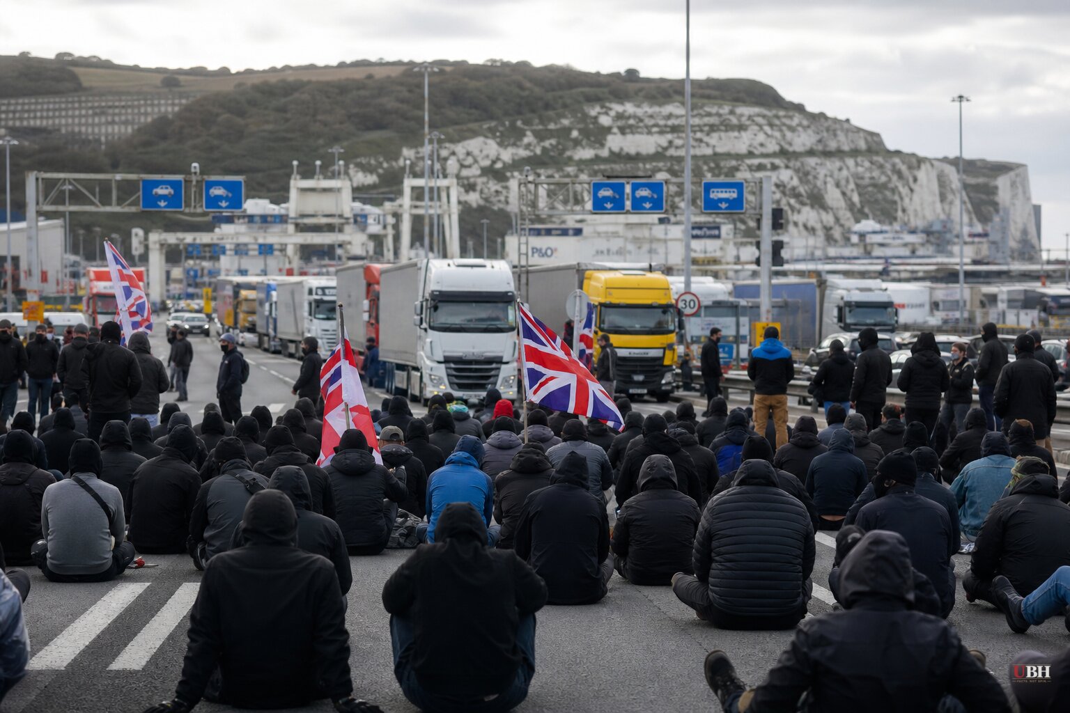 Masked Protesters Shut Down Port of Dover Roads in 'Stop the Boats' Demonstration