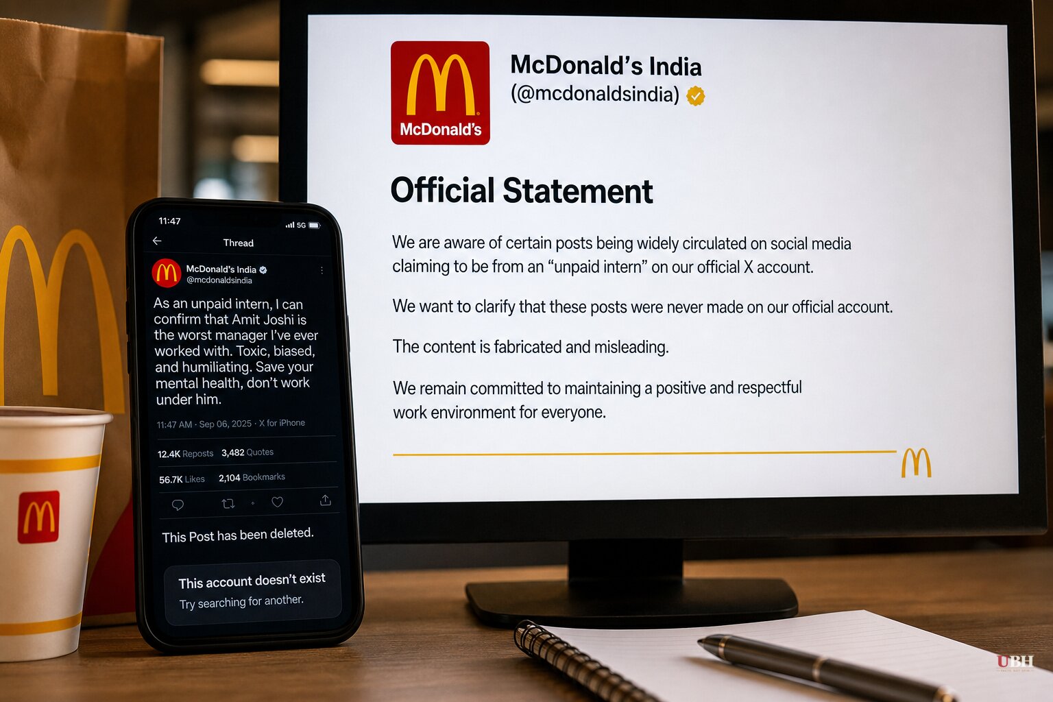 McDonald's India Says Viral 'Unpaid Intern' Posts Were Never on Its Official X Account, Calls Images Fabricated