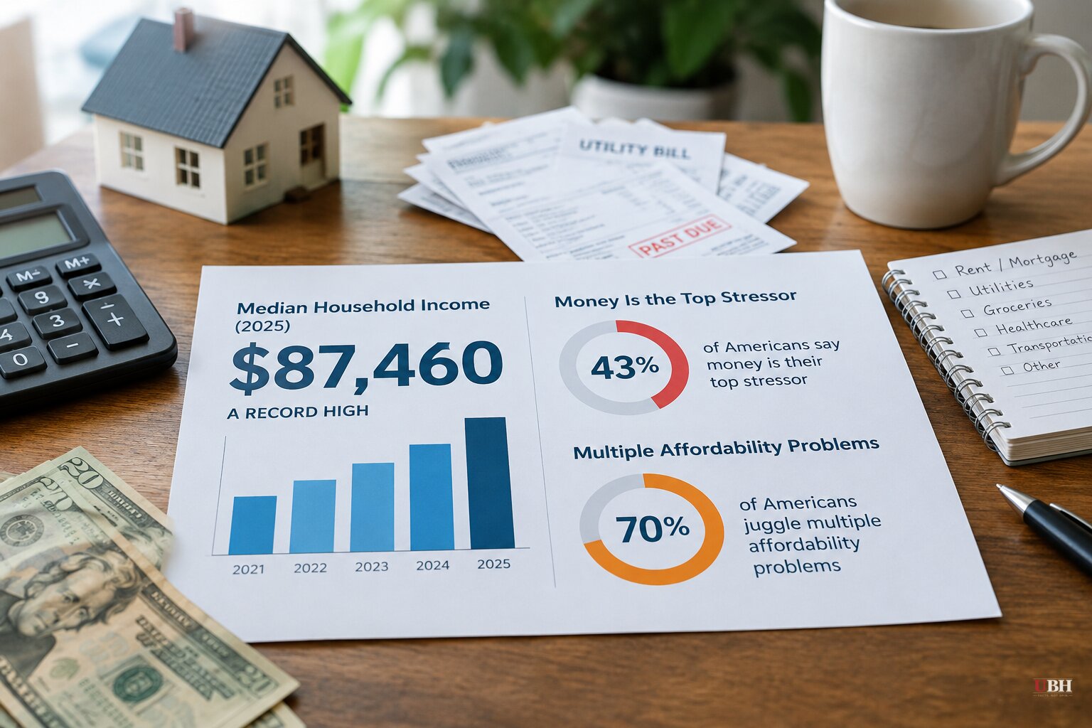 Median Household Income Hit a Record $87,460 in 2025, Yet Surveys Show Most Americans Still Struggling With Costs