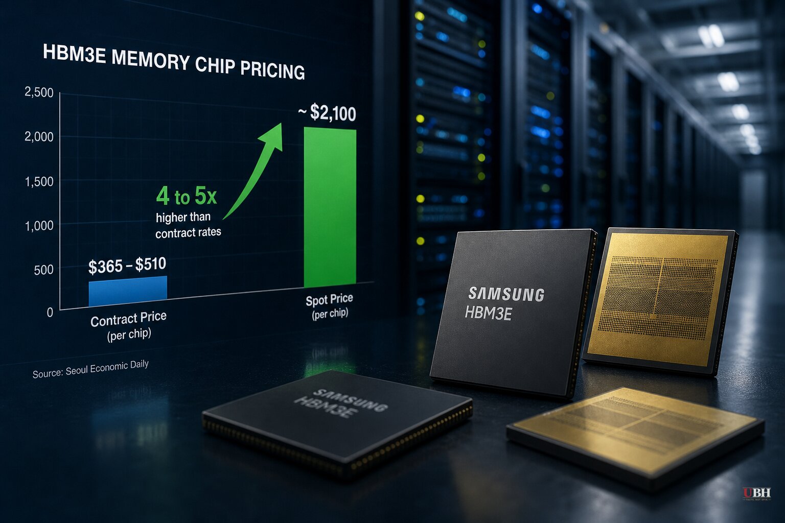 Memory Chip Spot Prices Hit 4 to 5 Times Contract Rates as AI Data Centers Absorb Global Supply