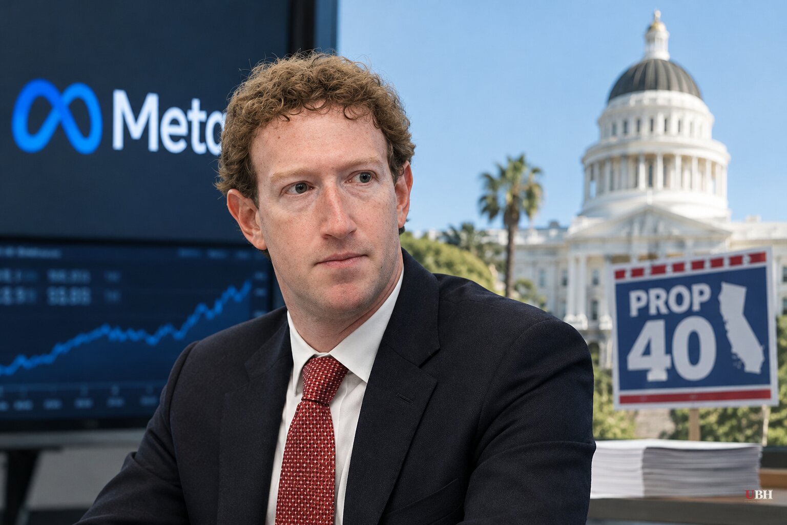 Meta Filing Says Zuckerberg Weighed Leaving California as Prop 40 Opposition Spending Passes $300 Million
