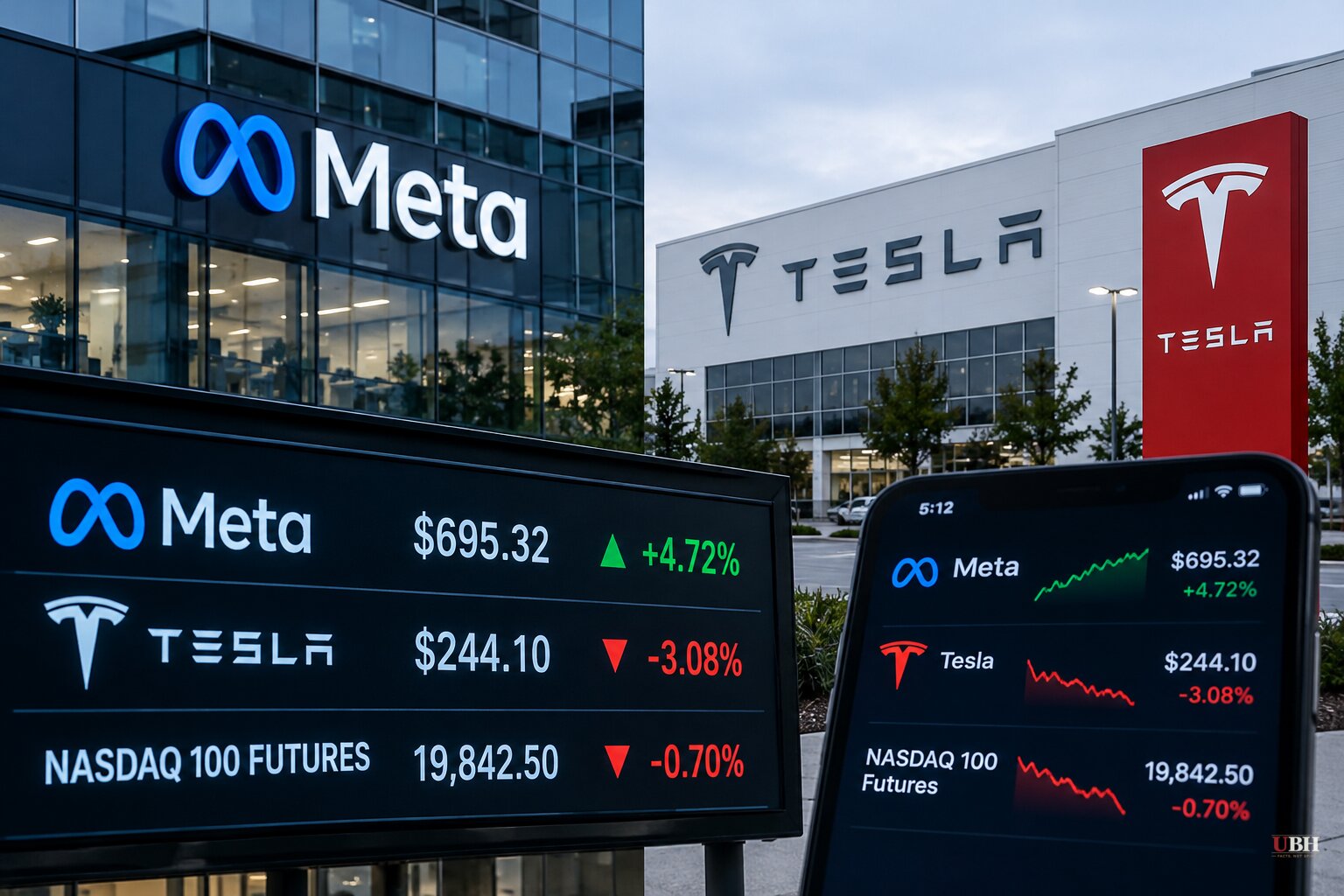 Meta Rises and Tesla Slips After Hours on Earnings as U.S. Stock Futures Fall