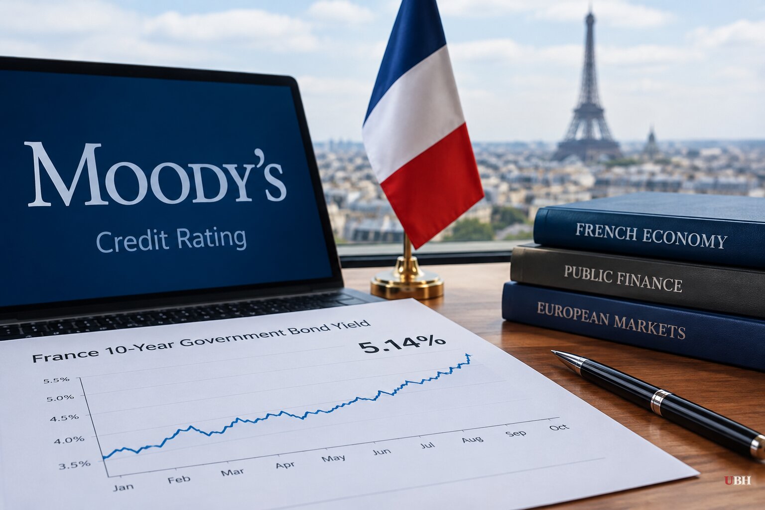 Moody's Keeps France at Aa3 With Negative Outlook After 10-Year Yield Hits 5.14%