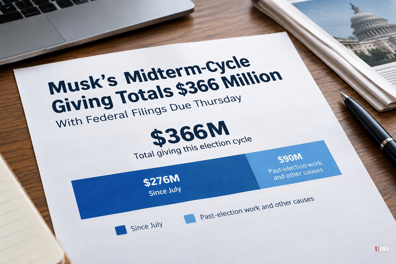 Musk's Midterm-Cycle Giving Totals $366 Million, With Federal Filings Due Thursday
