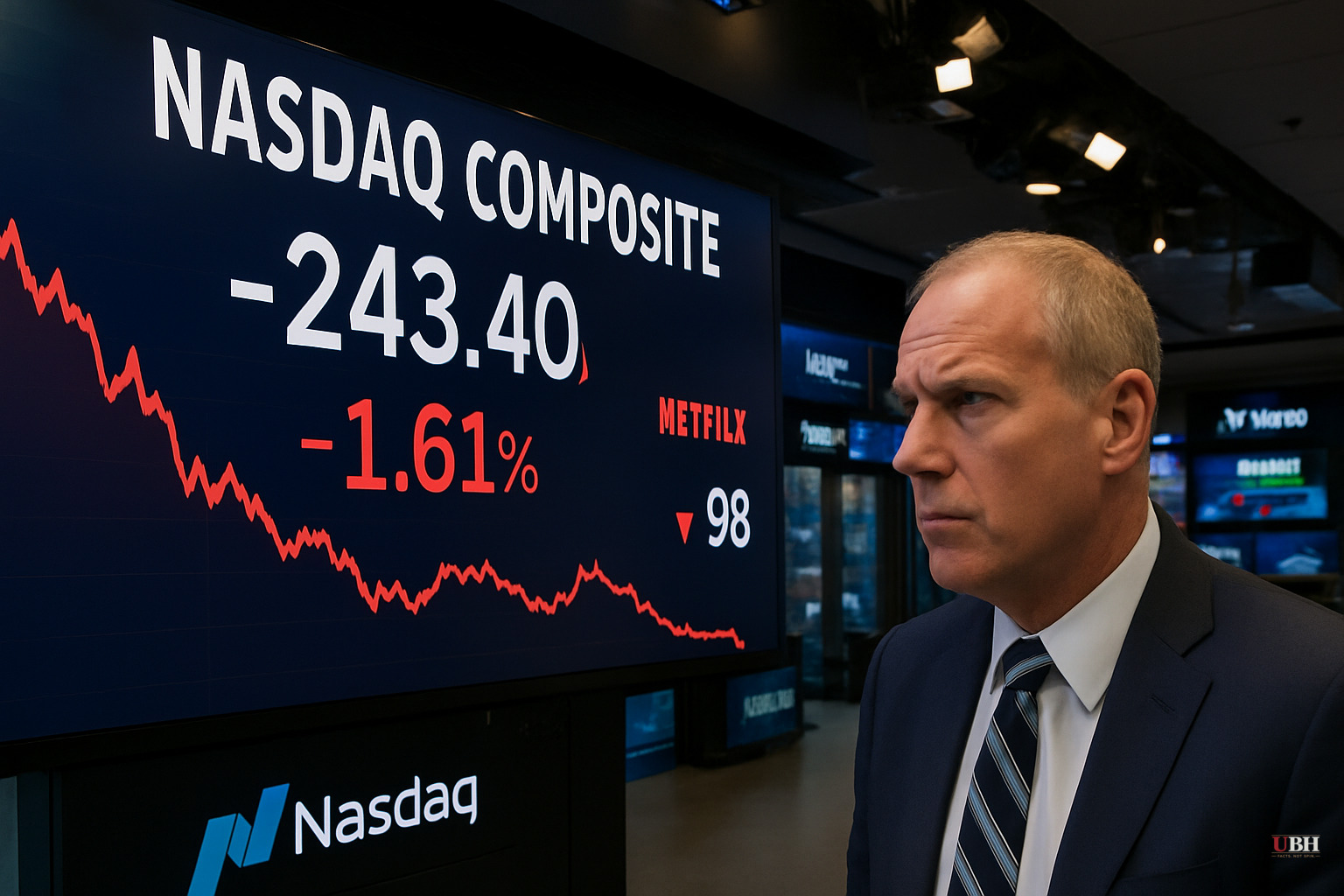 Nasdaq Futures Drop 1.6% as Chip Stocks Selloff Deepens and Netflix Slides 9%