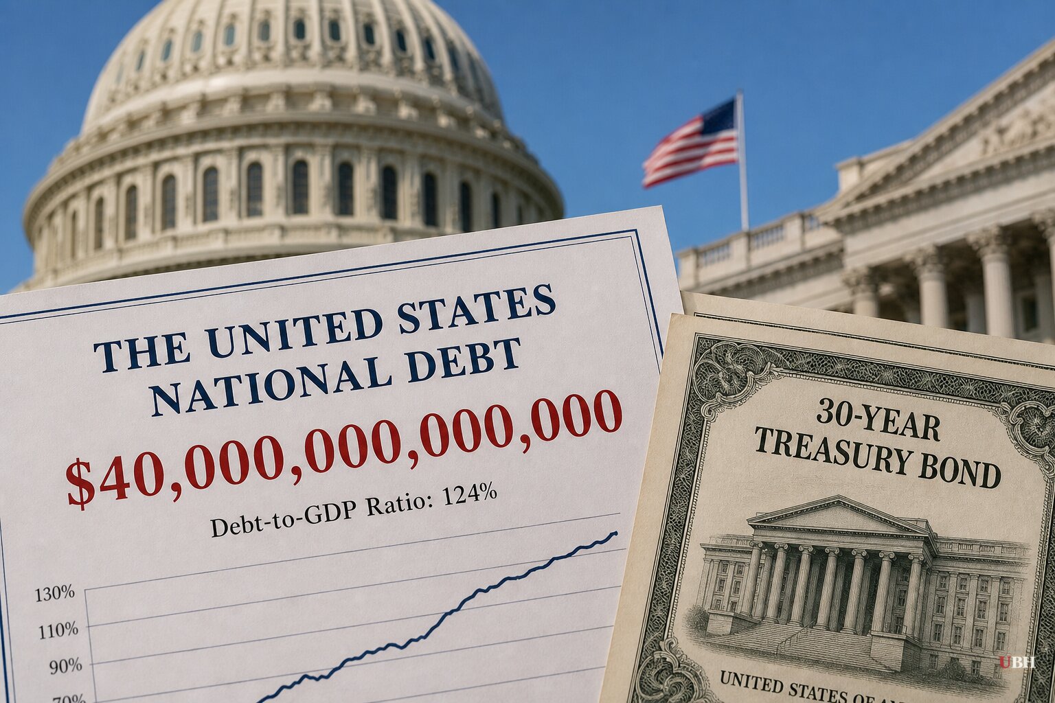 National Debt Tops $40 Trillion, Debt-to-GDP Hits 124% as 30-Year Treasury Yields Hit a 19-Year High