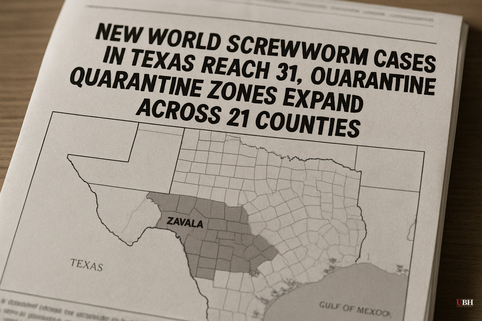 New World Screwworm Cases in Texas Reach 31, Quarantine Zones Expand Across 21 Counties