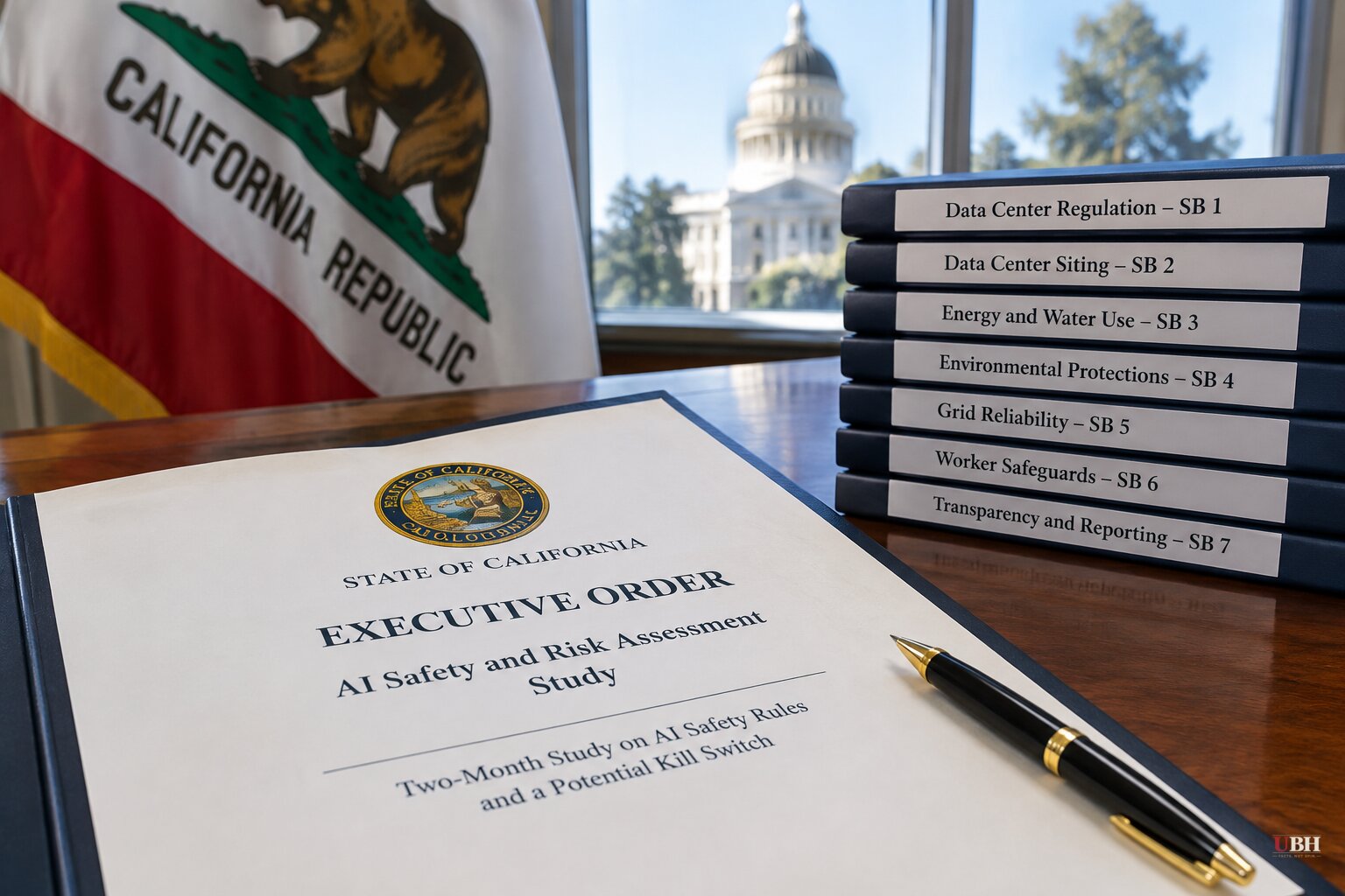 Newsom Orders AI 'Kill Switch' Study, Signs Seven New Data Center Laws in Same Week