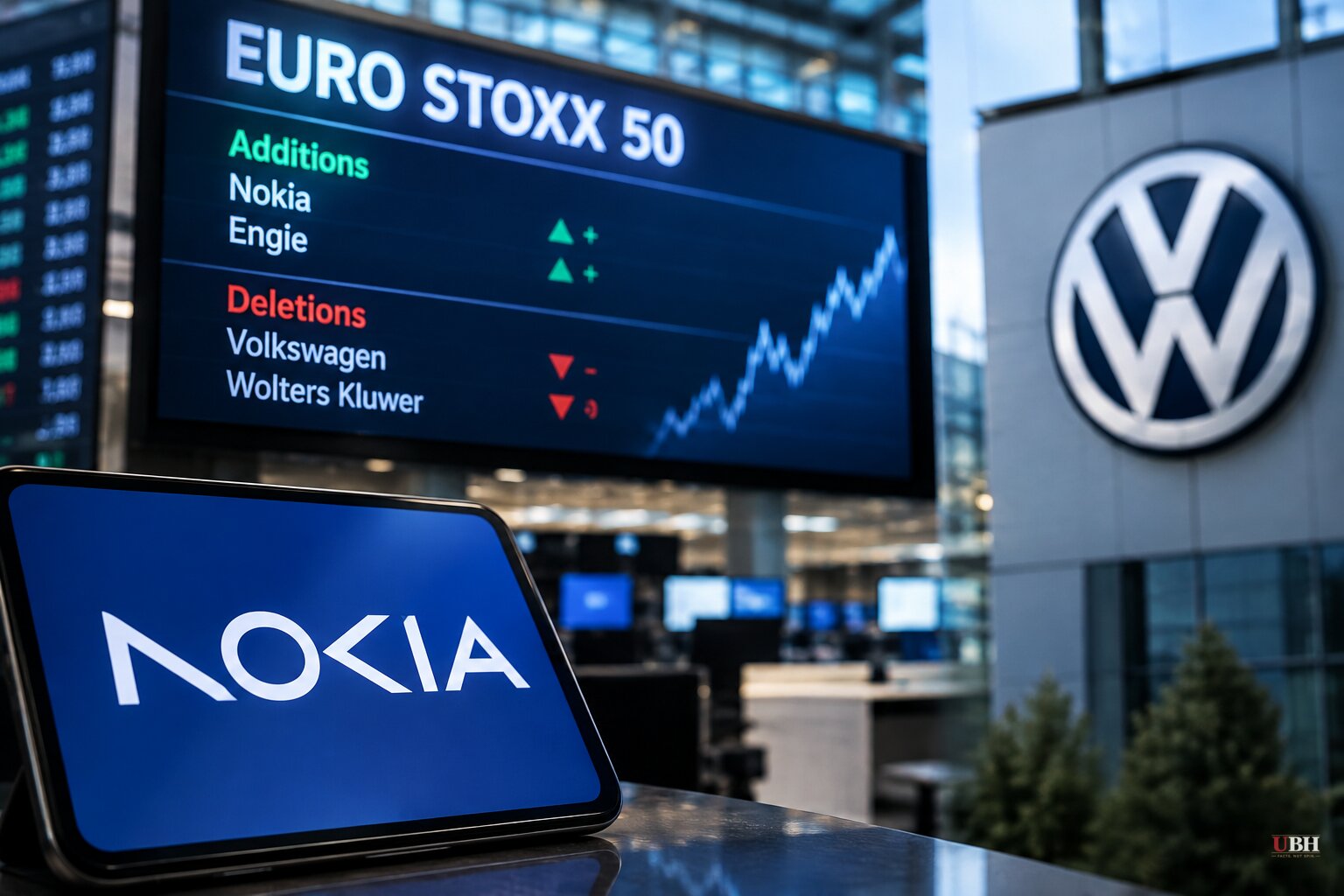 Nokia Rejoins Euro Stoxx 50 Today as Volkswagen Is Dropped After 27% Stock Slide