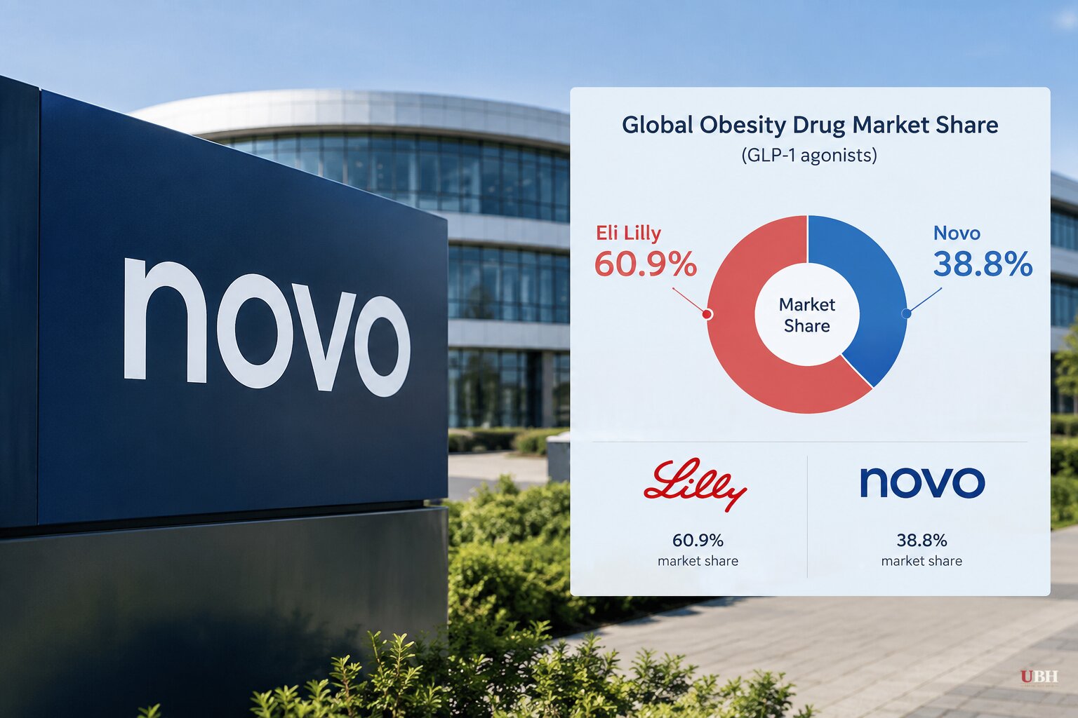 Novo Nordisk Rebrands to 'Novo' as It Trails Eli Lilly 38.8% to 60.9% in Obesity Drug Market