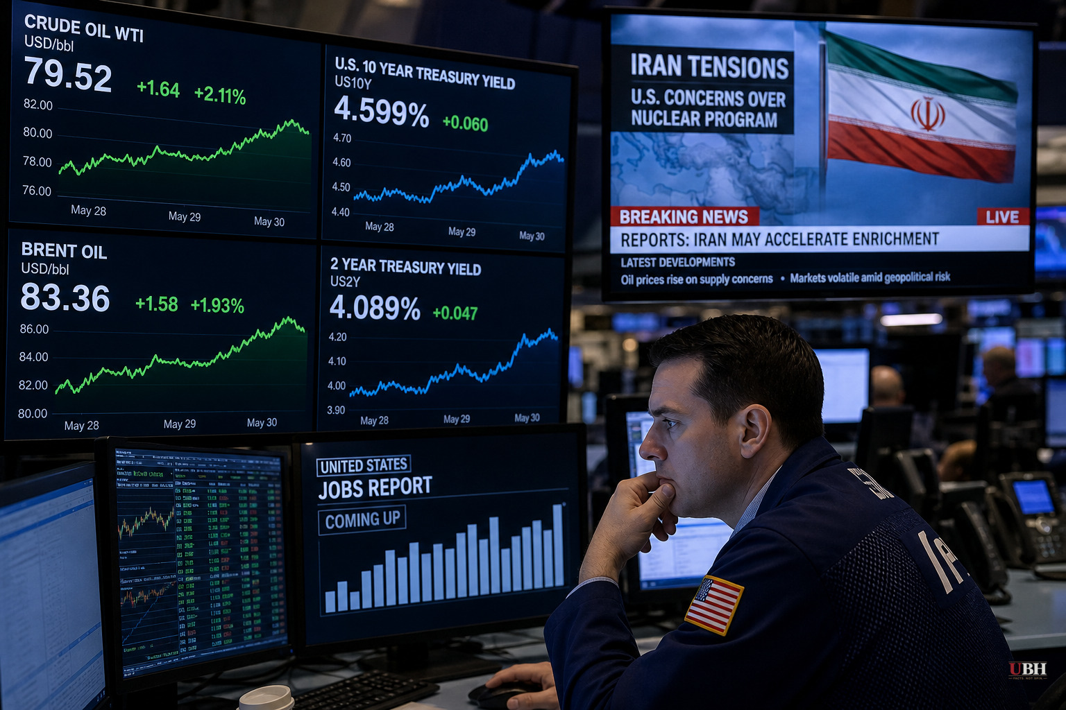 Oil Climbs on Iran Tensions, Treasury Yields Rise Ahead of Jobs Report