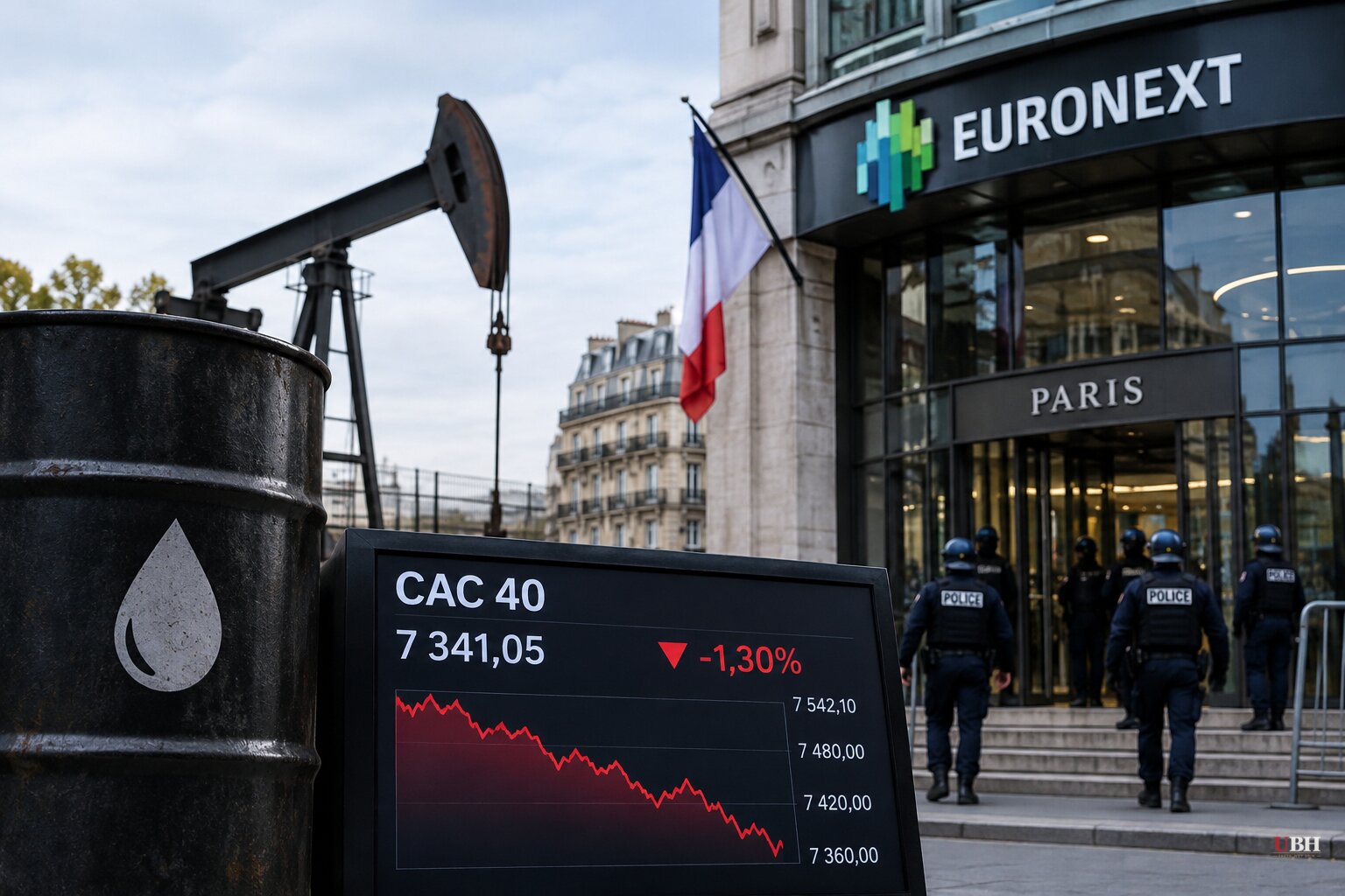 Oil Falls About 2% After Trump's Russia Sanctions Waiver as France's CAC 40 Drops 1.3% With Riot Arrests Near 2,400