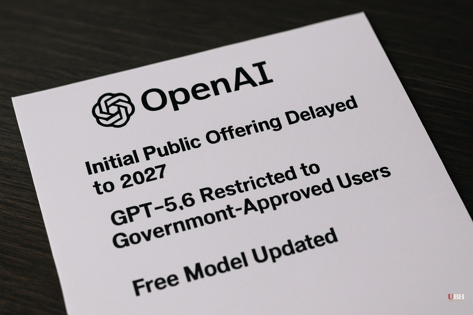 OpenAI Delays IPO to 2027, Restricts GPT-5.6 to Government-Approved Users, and Updates Its Free Model