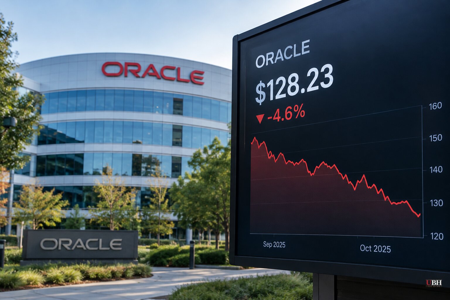Oracle Closes at $128.23, Down 61% From Its Peak, as Ellison's Fortune Drops $6.1 Billion in One Day