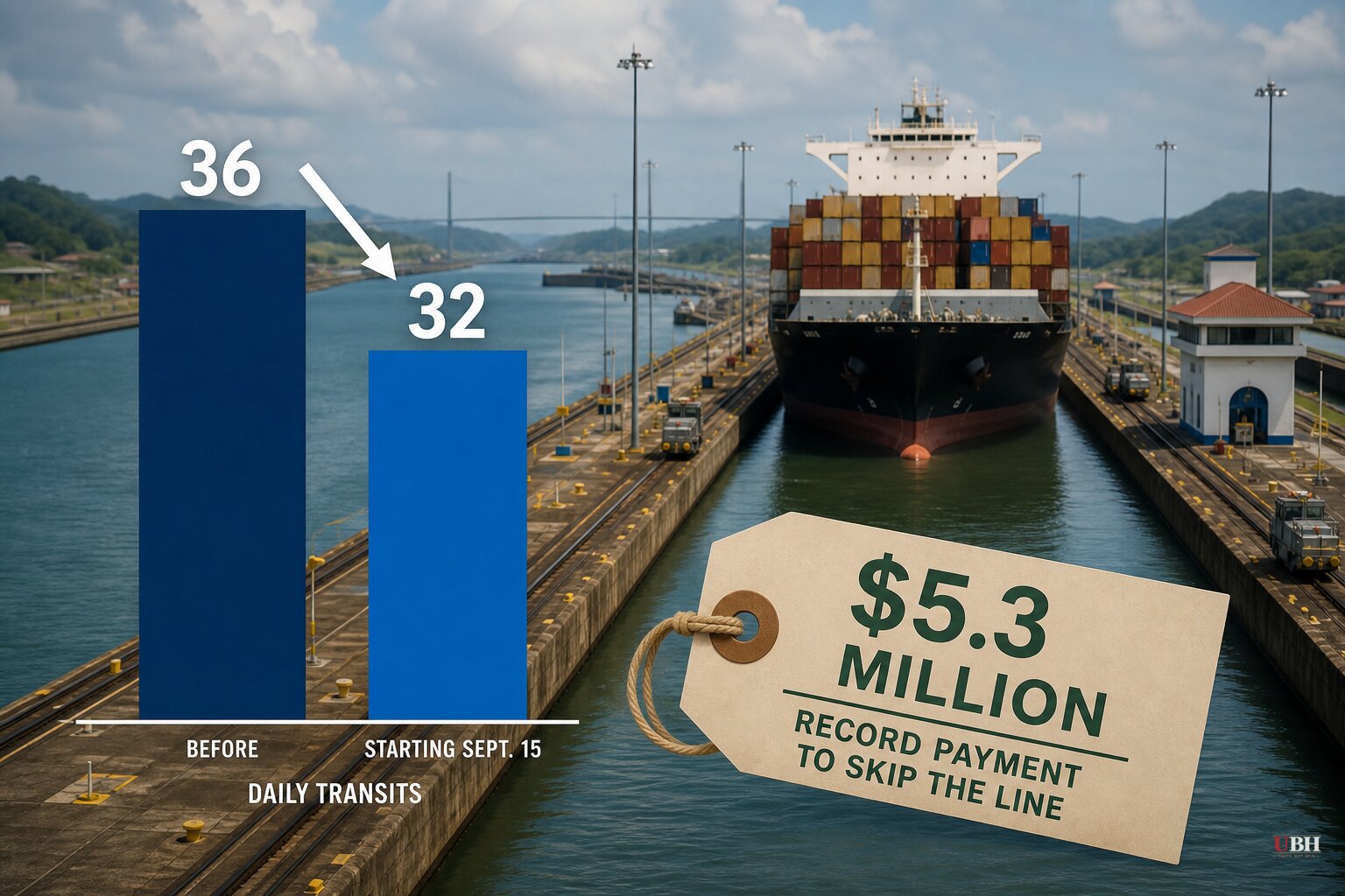 Panama Canal Cuts Daily Transits to 32 Ships as El Niño Deepens, One Vessel Pays Record $5.3 Million to Skip the Line