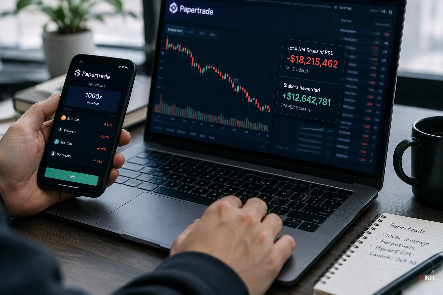 Papertrade Traders Show $18.2 Million in Losses on Launch Day, Stakers Credited $12.6 Million