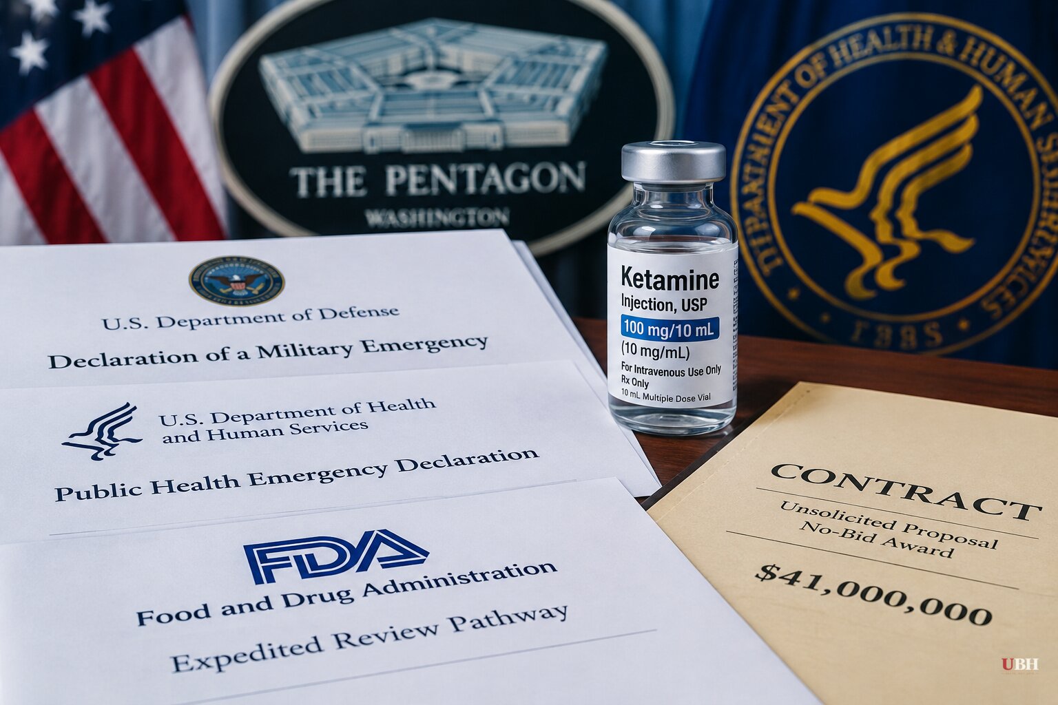 Pentagon and HHS Clear Emergency Path for Ketamine Painkiller Linked to $41 Million No-Bid Contract