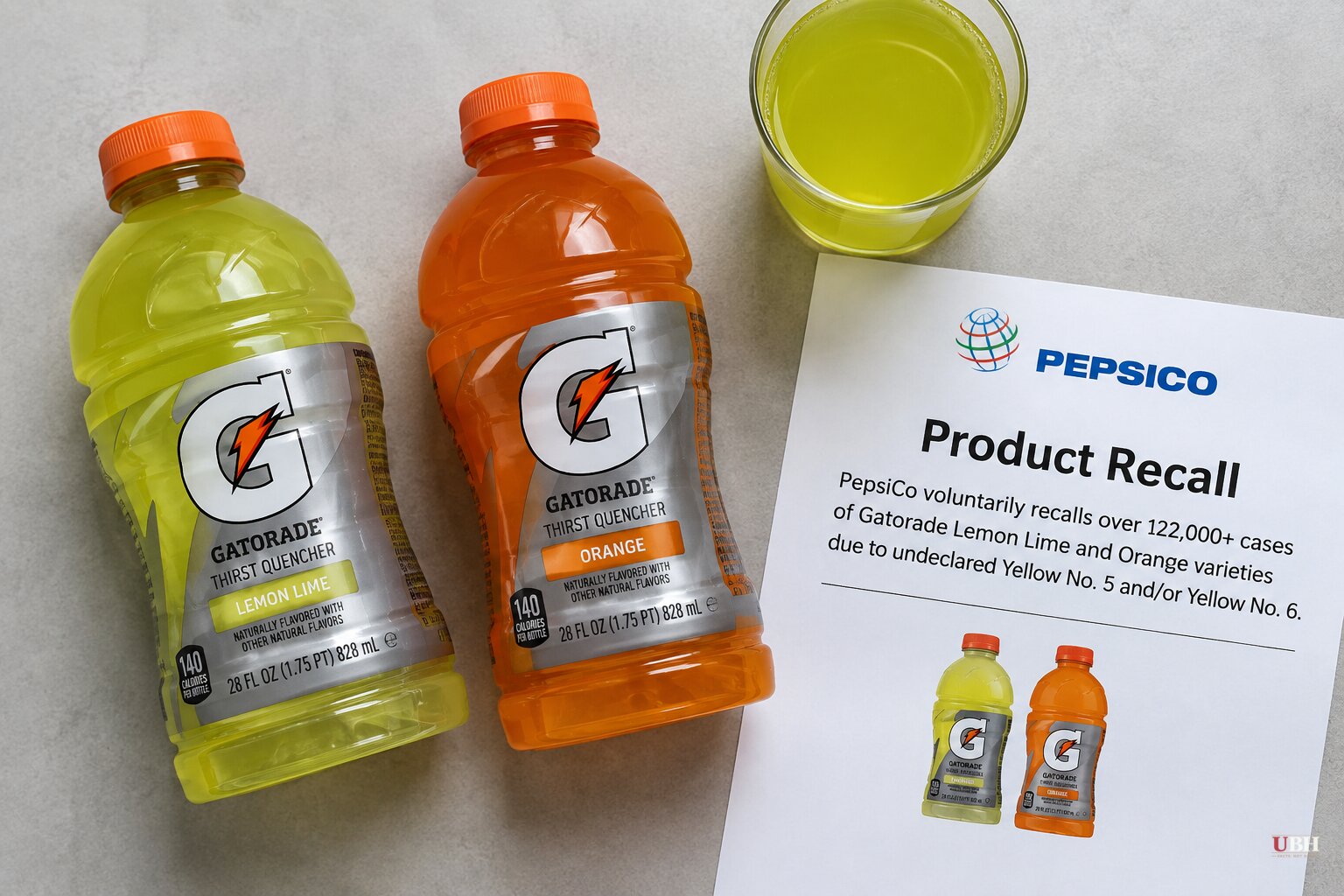 PepsiCo Recalls 122,000+ Cases of Gatorade in 37 States Over Undeclared Yellow Dyes