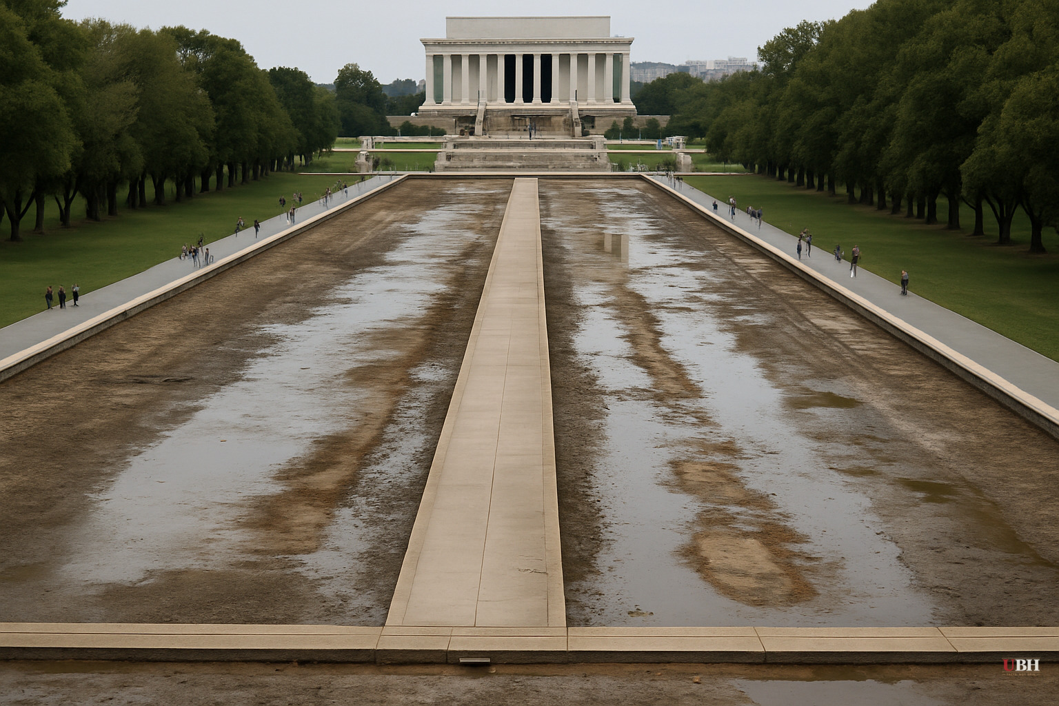 Reflecting Pool to Be Drained a Second Time as Trump Threatens ABC Lawsuit Over Renovation Coverage