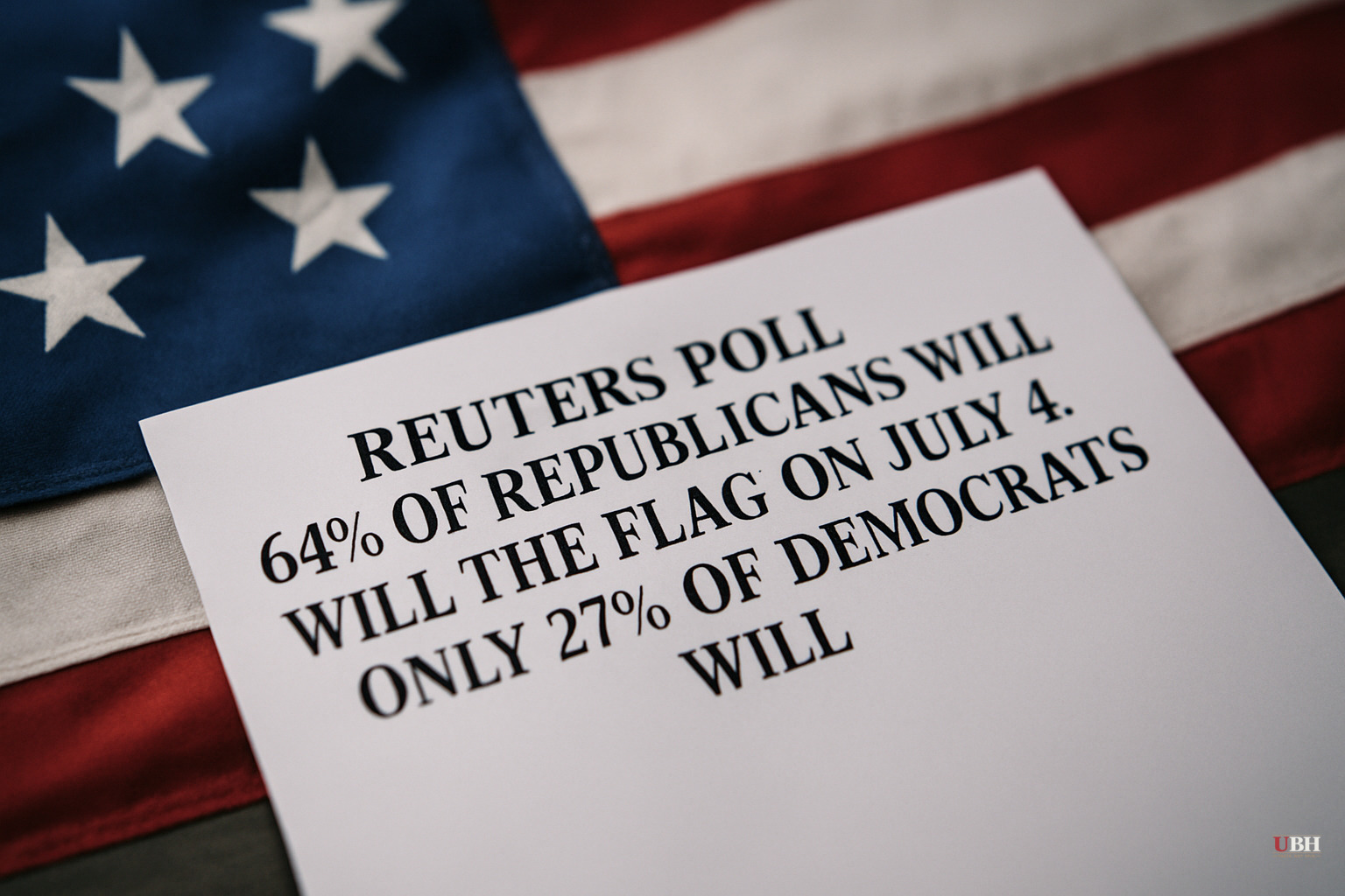 Reuters Poll: 64% of Republicans Will Fly the Flag on July 4. Only 27% of Democrats Will.