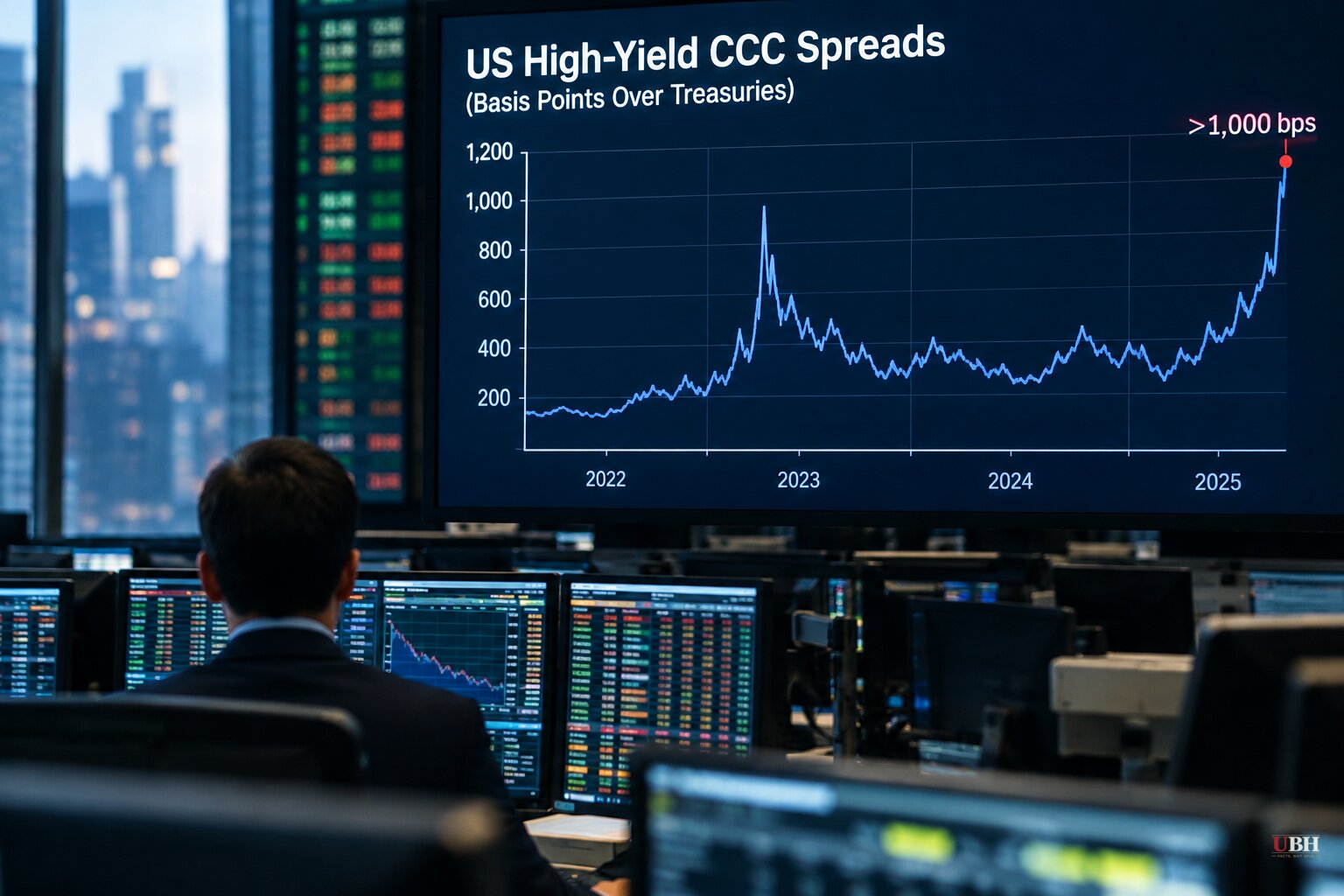 Riskiest US Corporate Bonds Hit Distressed Levels Not Seen Since 2023 Banking Crisis