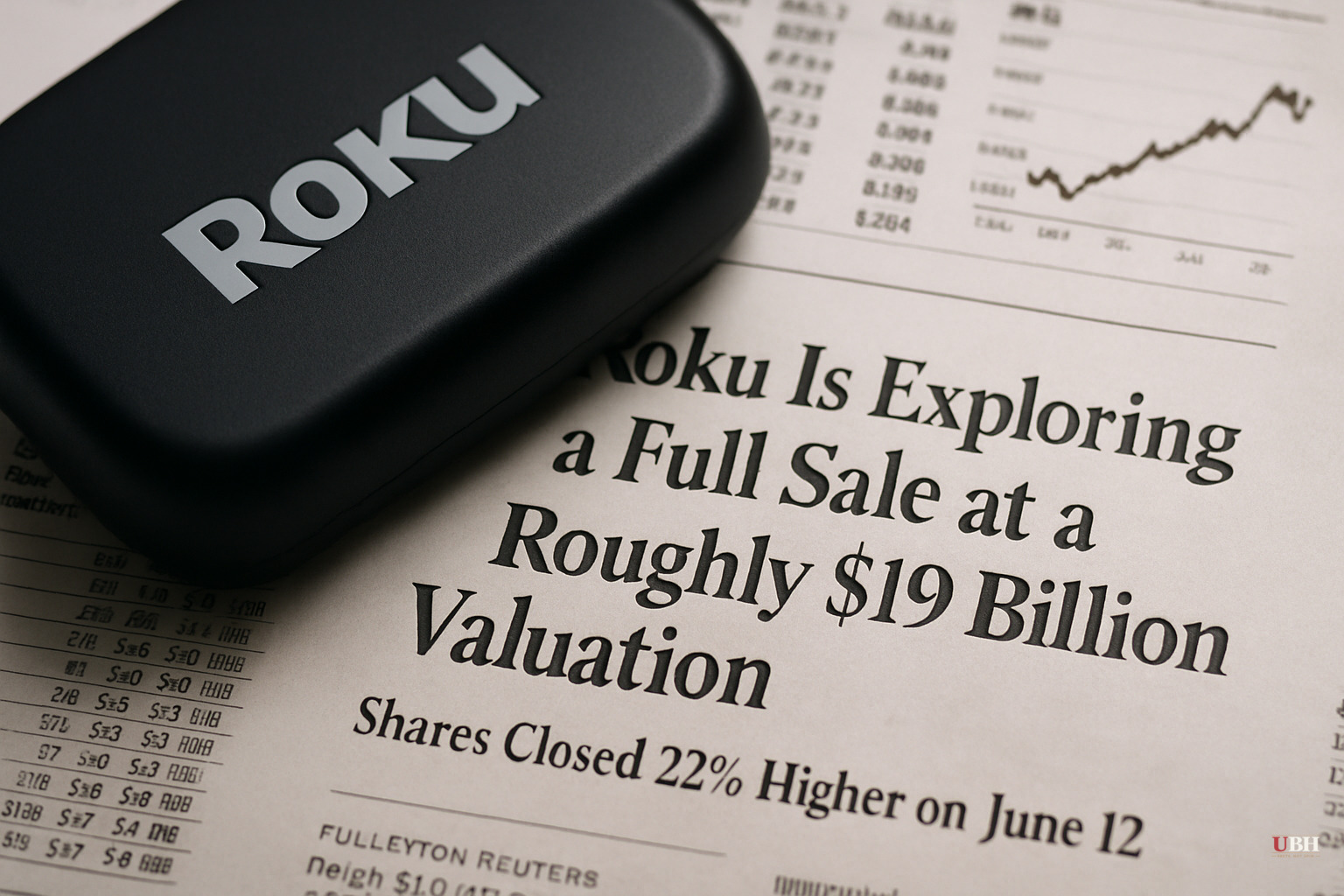 Roku Is Exploring a Full Sale at a Roughly $19 Billion Valuation, Shares Closed 22% Higher on June 12