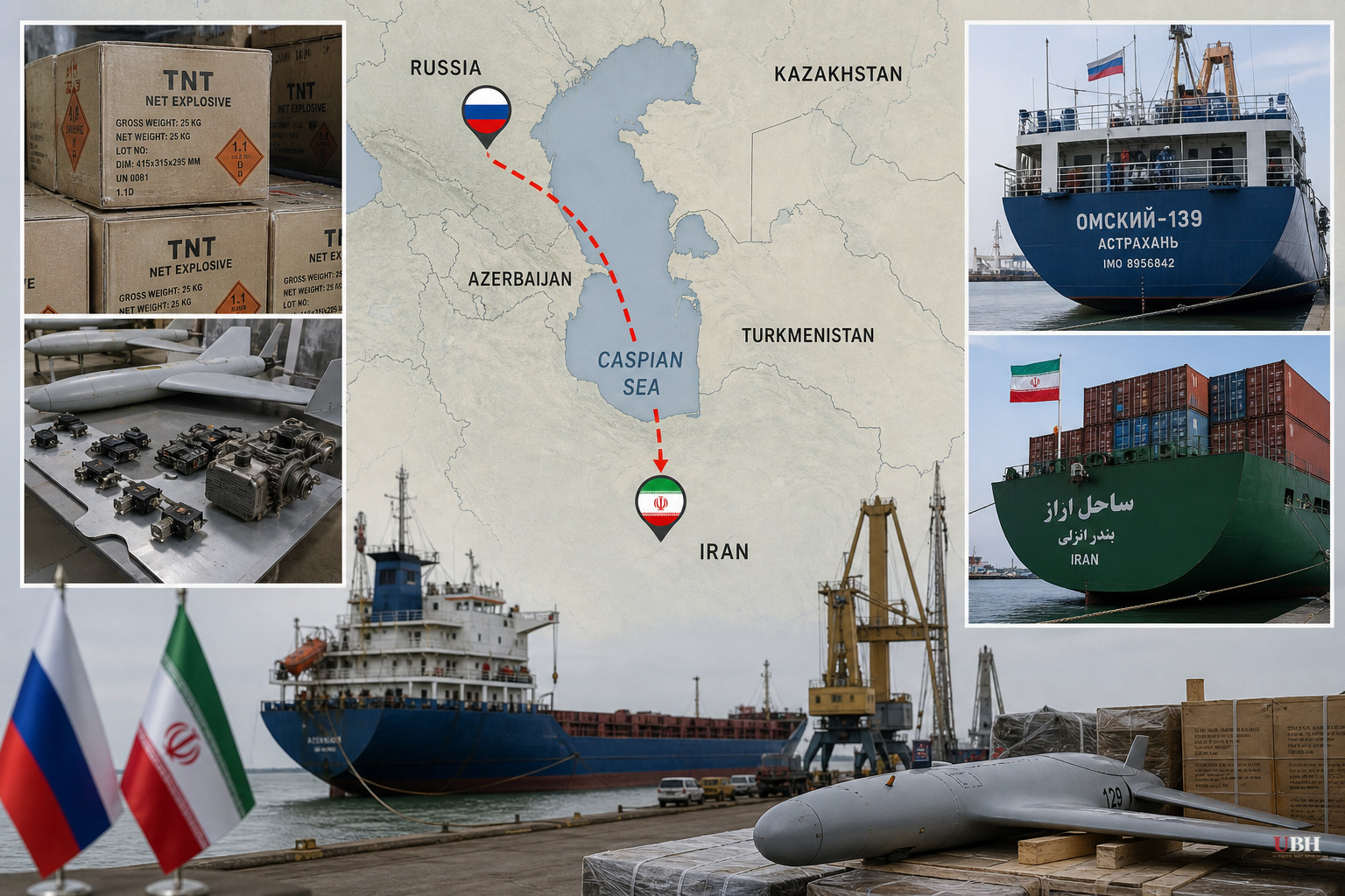 Russia Is Now Shipping Explosives and Drone Parts to Iran Through the Caspian Sea, Document Shows