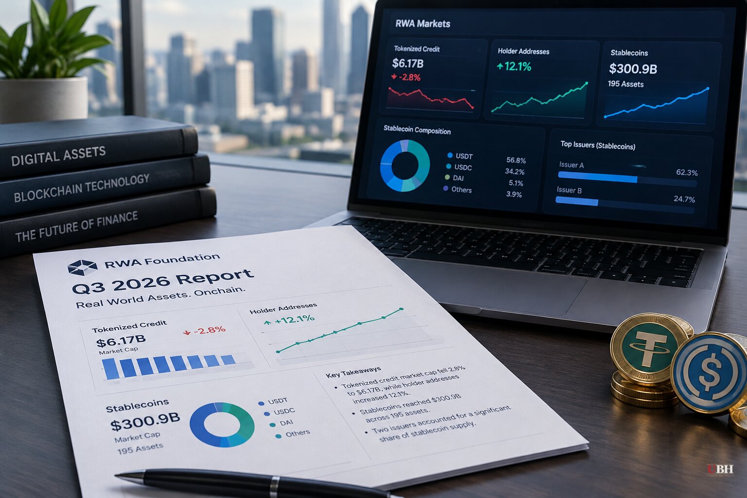 RWA Foundation Data: Tokenized Credit Shrinks 2.8% While Stablecoins Cross $300 Billion