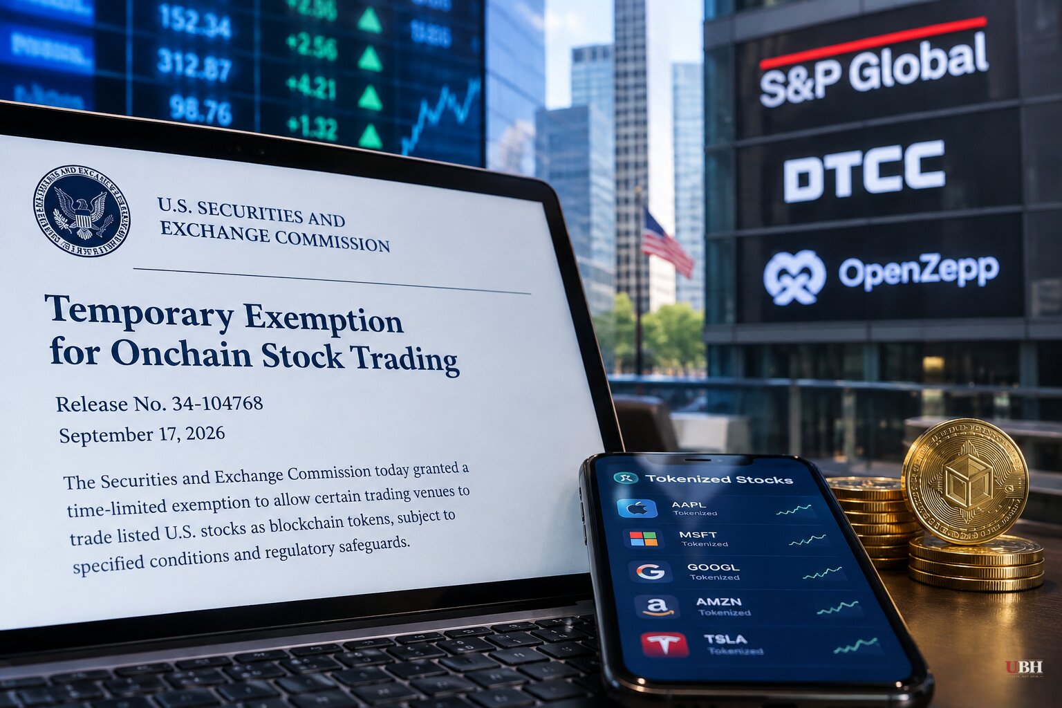 SEC Grants Exemption for Onchain Stock Trading as S&P Global, DTCC and Wall Street Rush Into Tokenization
