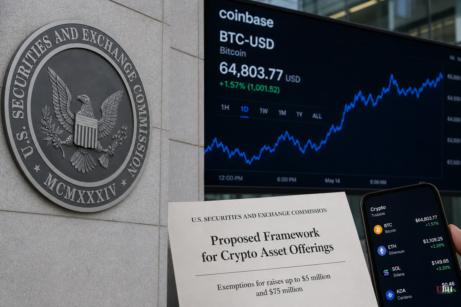 SEC Proposes Crypto Fundraising Exemptions as Bitcoin Ticks Up Toward $65,000 Amid Clarity Act Delay