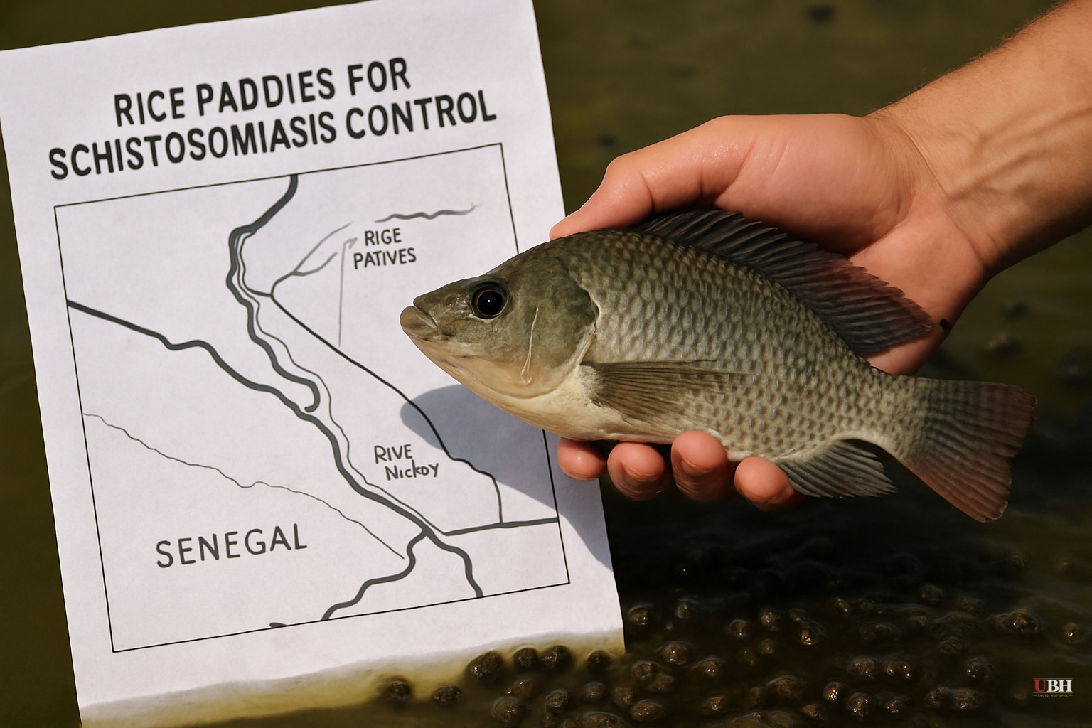 Senegal Researchers Test Whether Stocking Rice Paddies with Fish Can Cut Snail-Borne Disease