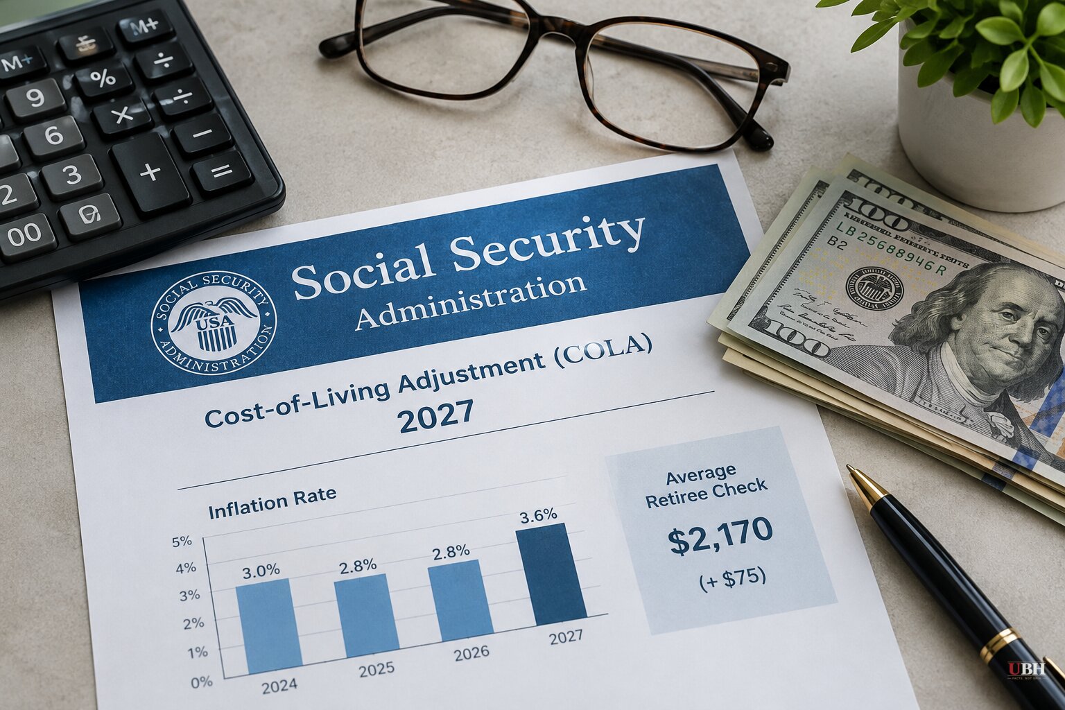 Social Security Benefits Rise 3.6% for 2027, Average Retiree Check Up $75 to $2,170