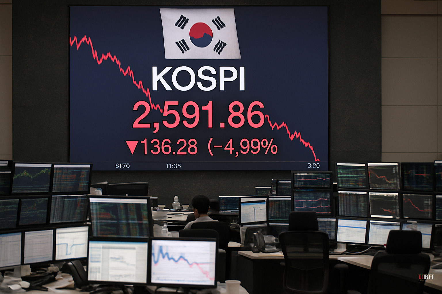South Korean Stock Market Triggers Circuit Breaker After Massive Sell-Off