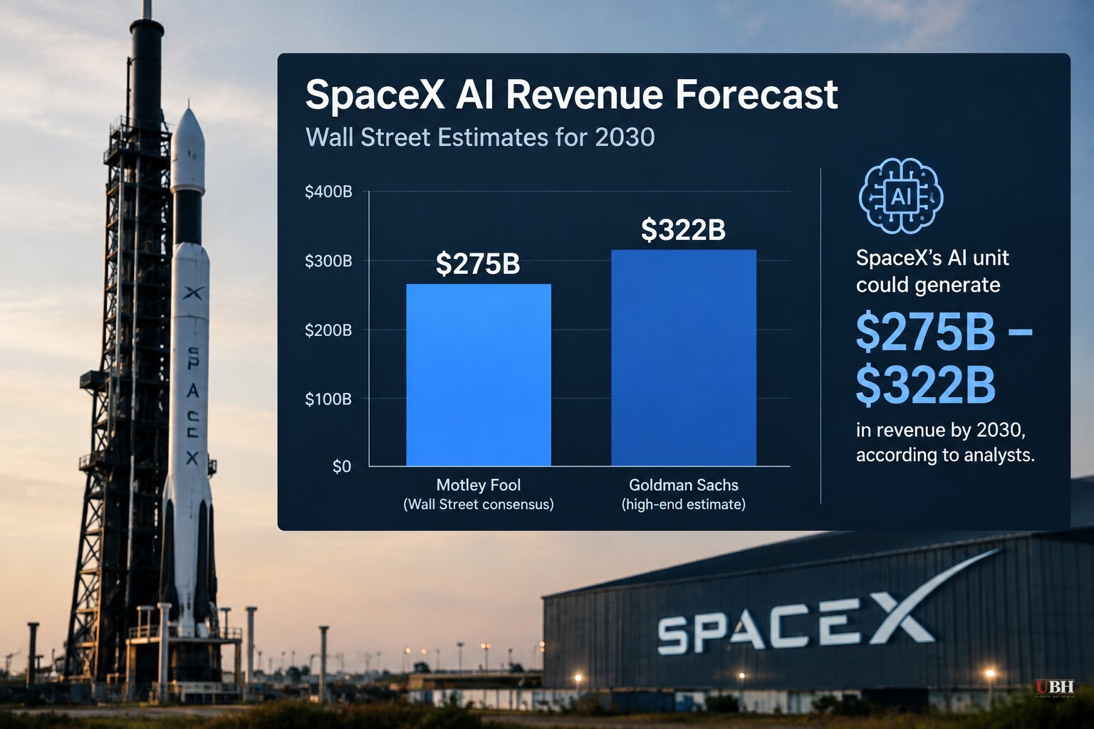 SpaceX AI Unit Projected to Hit $275 Billion to $322 Billion by 2030, Analysts Split on Whether the Math Holds Up