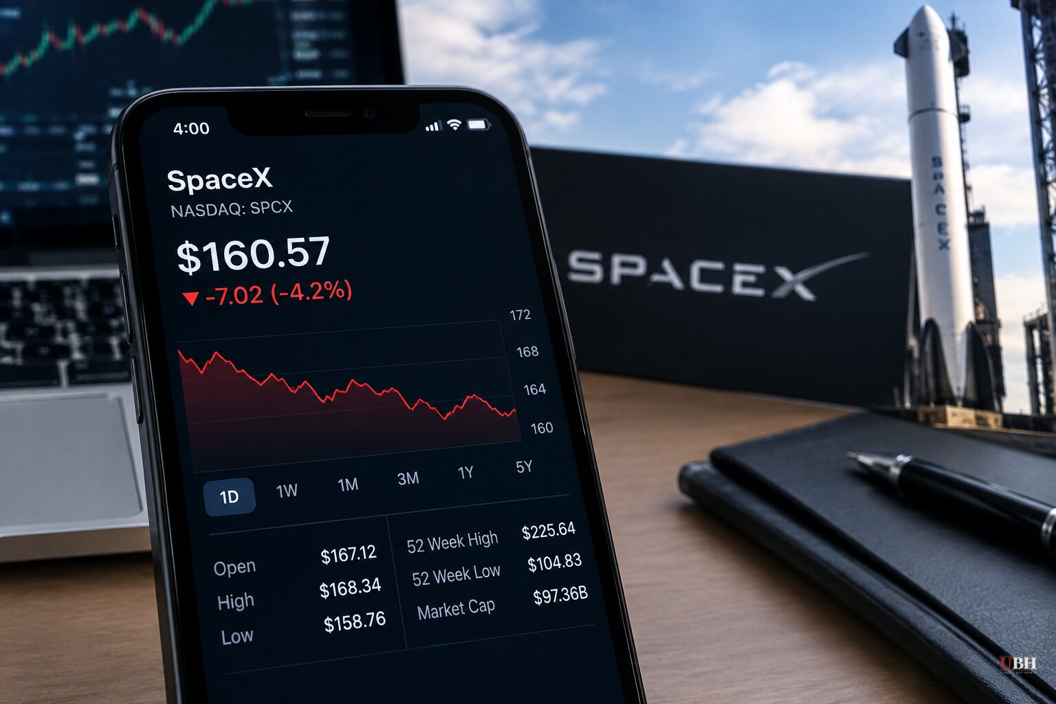 SpaceX Shares Close Thursday at $160.57, Above $135 IPO Price and Far Above August Low