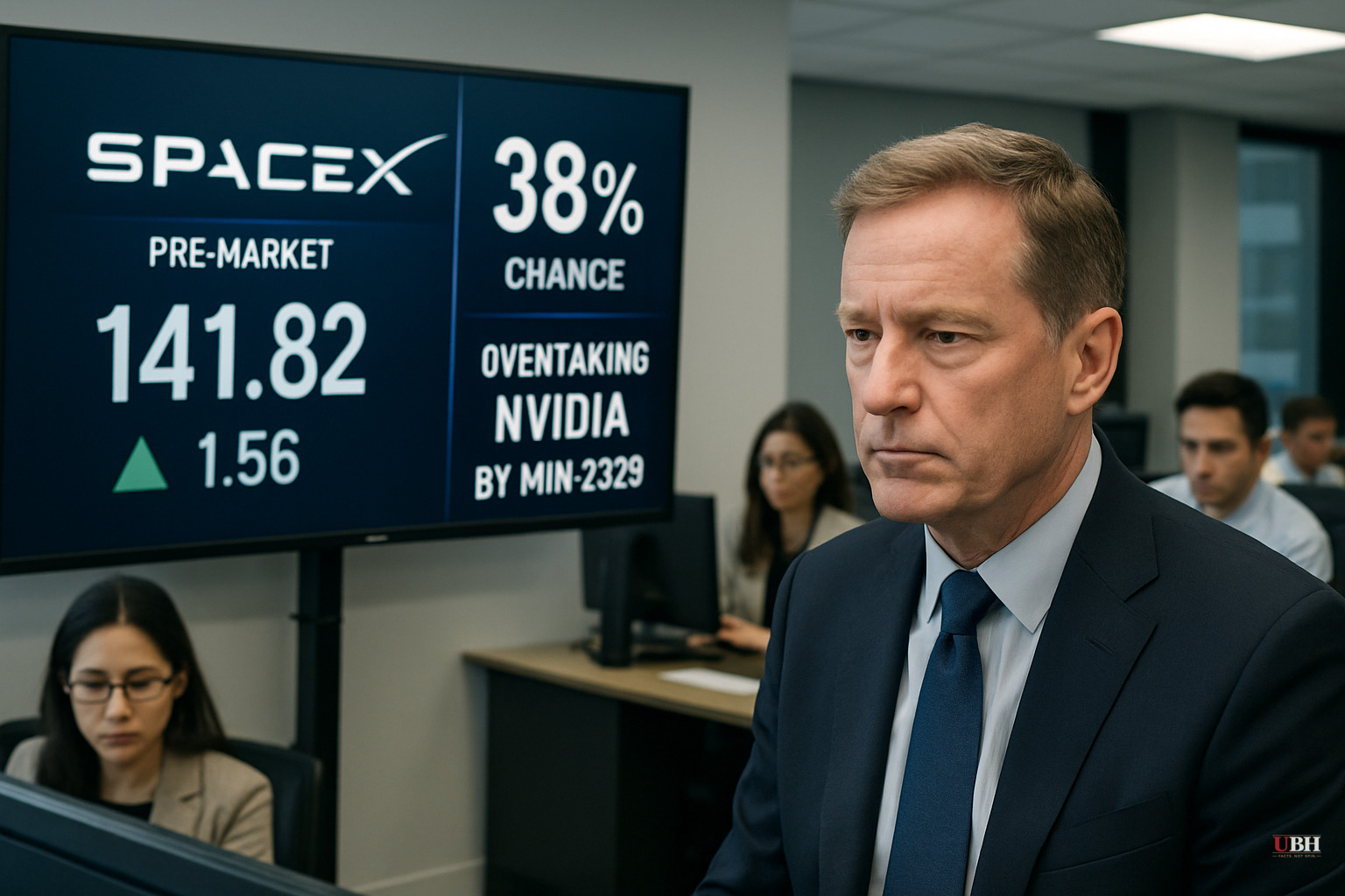 SpaceX Shares Stabilize in Pre-Market Trading Thursday After Wednesday's 5% Drop. Options Market Puts Odds of Overtaking Nvidia at 38% by Mid-2028.