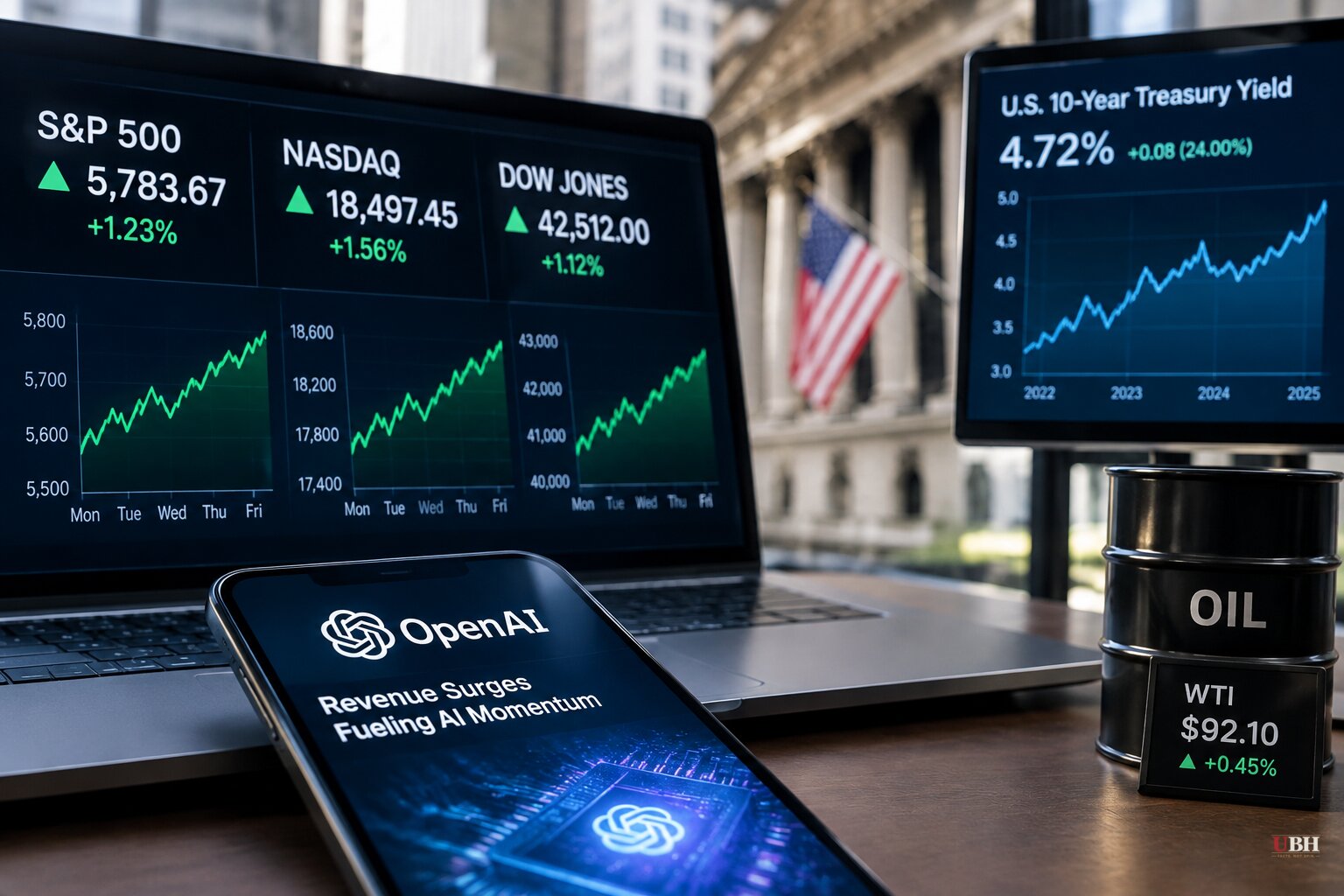 Stocks Close Winning Week as Treasury Yields Hit 24-Year Highs and OpenAI Revenue Figure Rattles AI Trade