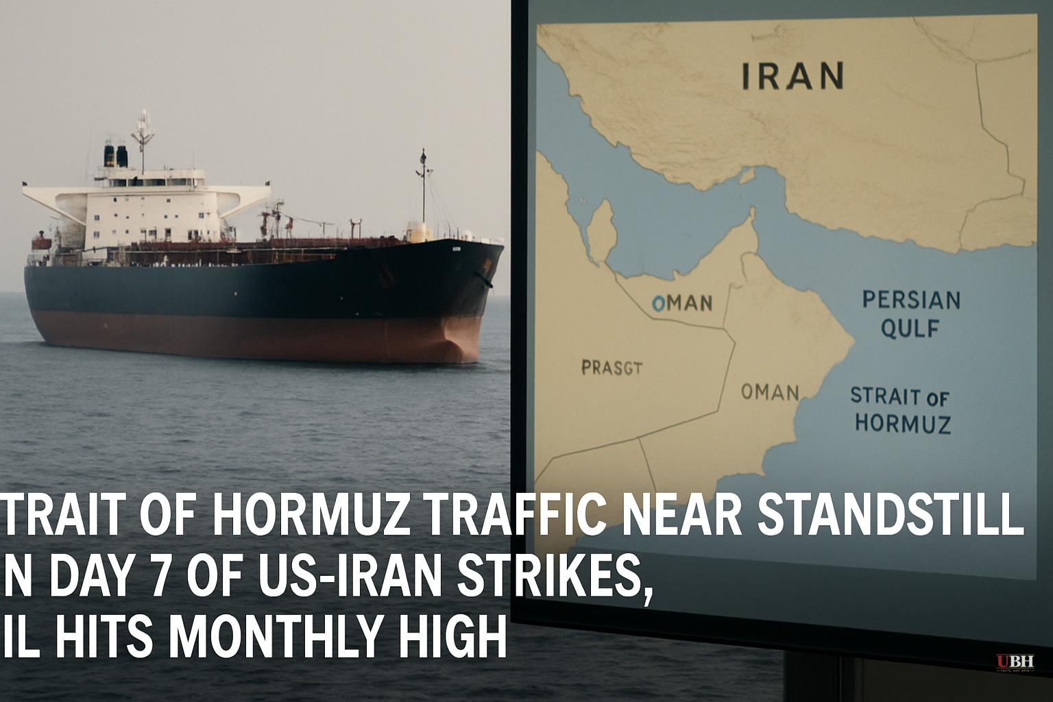 Strait of Hormuz Traffic Near Standstill on Day 7 of US-Iran Strikes, Oil Hits Monthly High