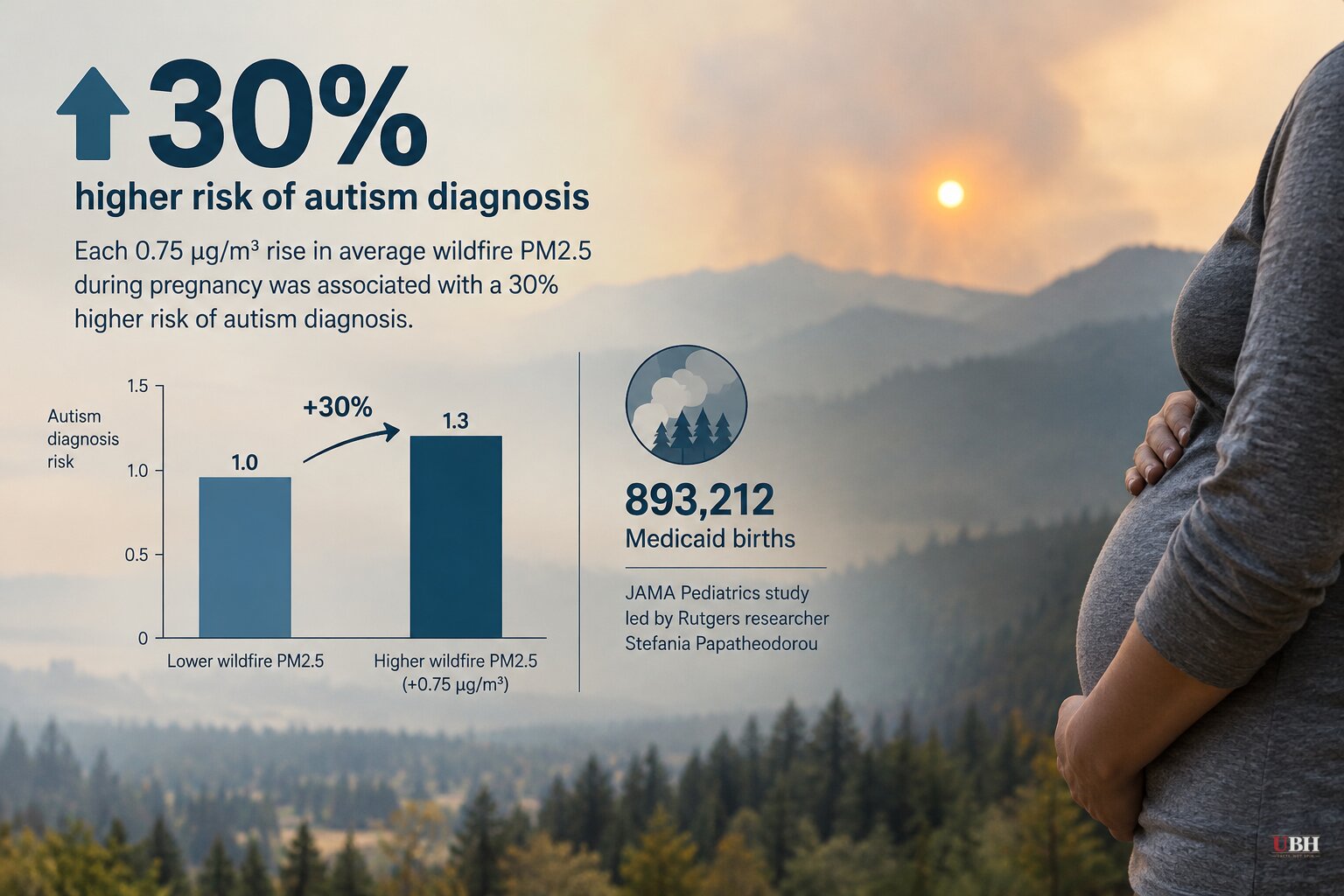 Study of 893,212 Medicaid Births Links Wildfire Smoke in Pregnancy to 30% Higher Autism Diagnosis Risk