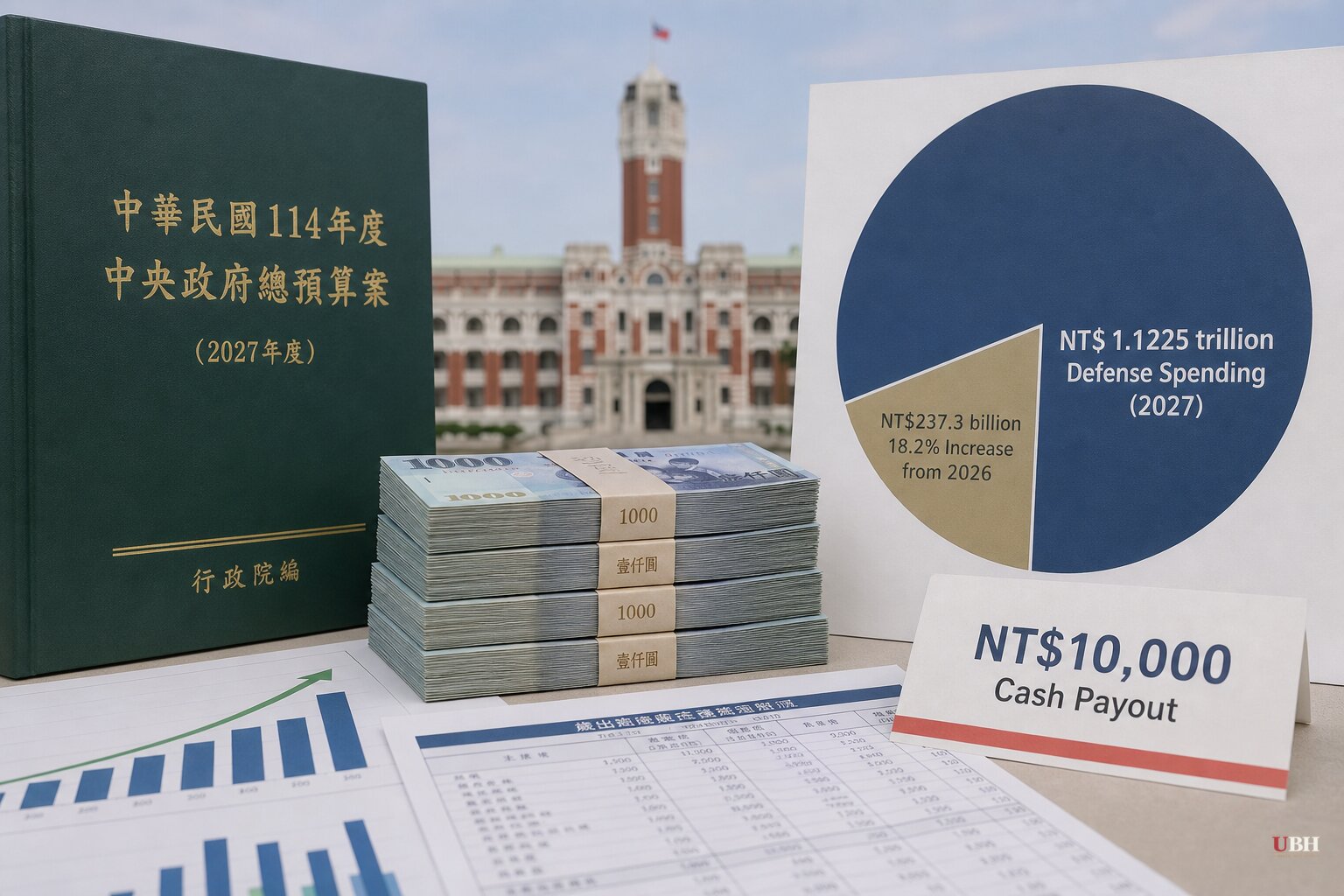 Taiwan's Proposed 2027 Budget Tops $1 Trillion NT Dollars in Defense Spending, Adds $7.4 Billion Cash Handout