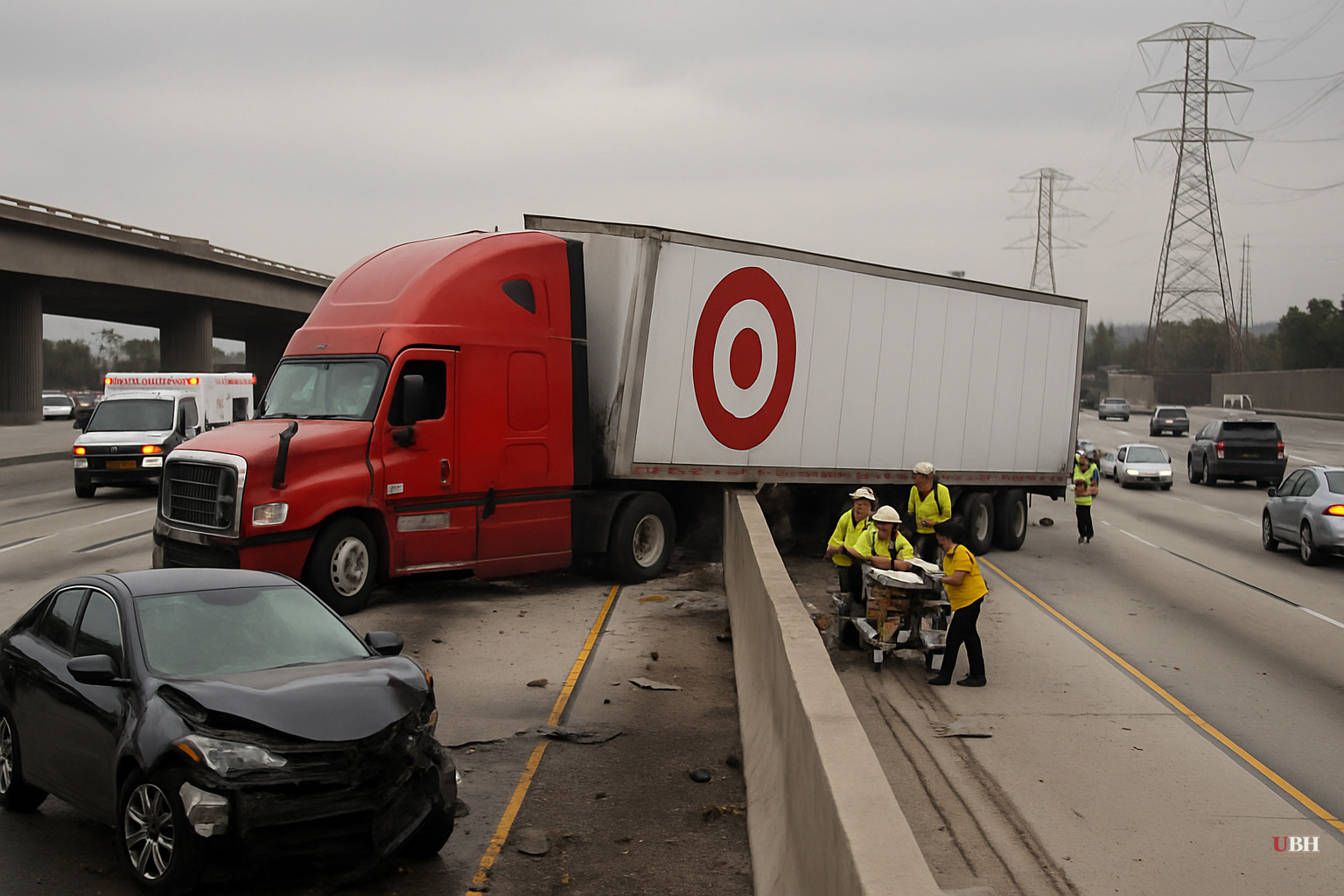 Target Semi Crosses Median on SoCal Freeway, Kills One Woman and Injures More Than 30