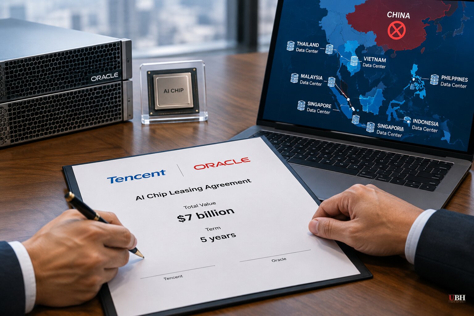 Tencent Leases 100,000 Oracle AI Chips in $7 Billion Deal It Can't Buy Outright in China