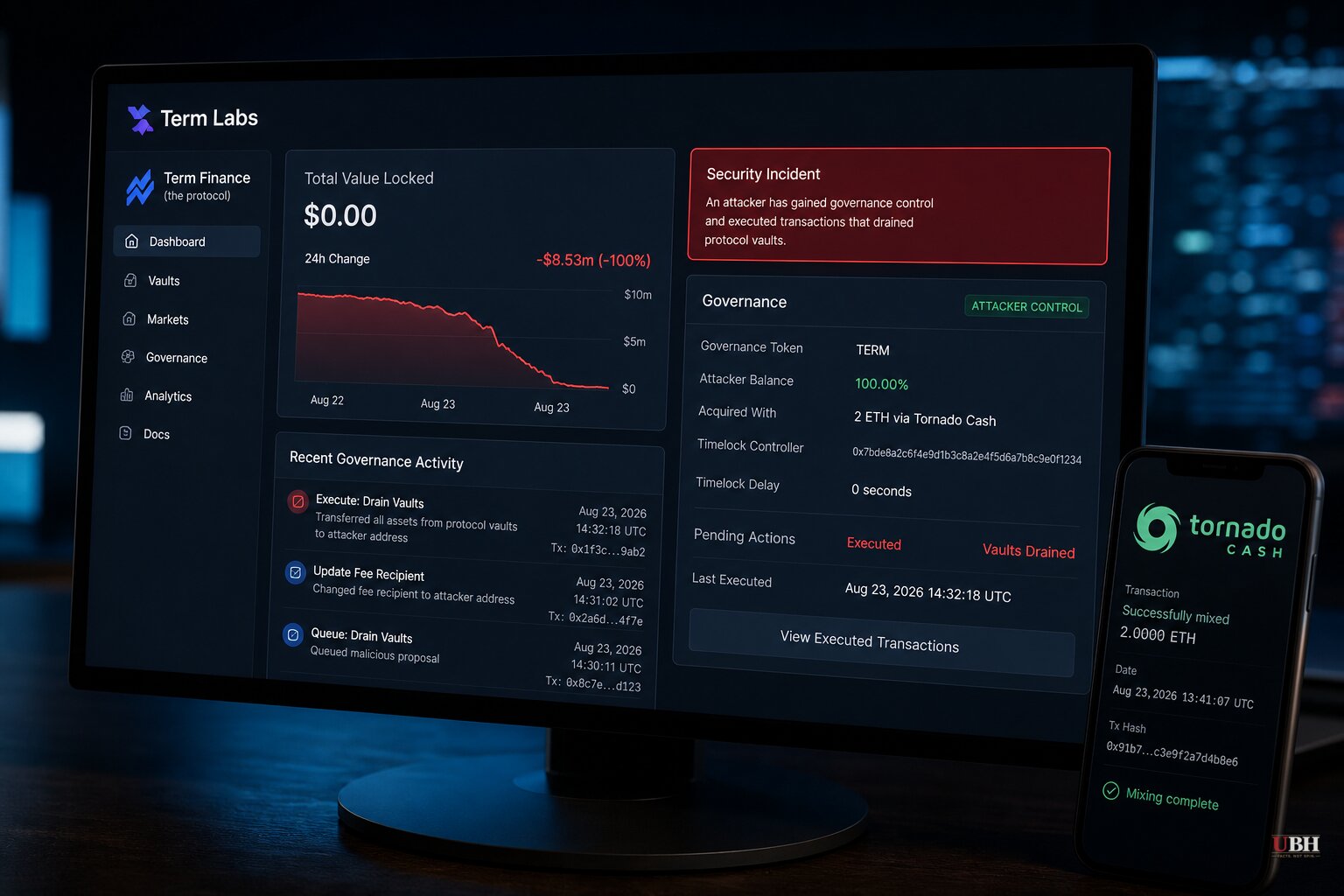 Term Labs Loses $8.5 Million After Attacker Bought Governance Control With 2 ETH