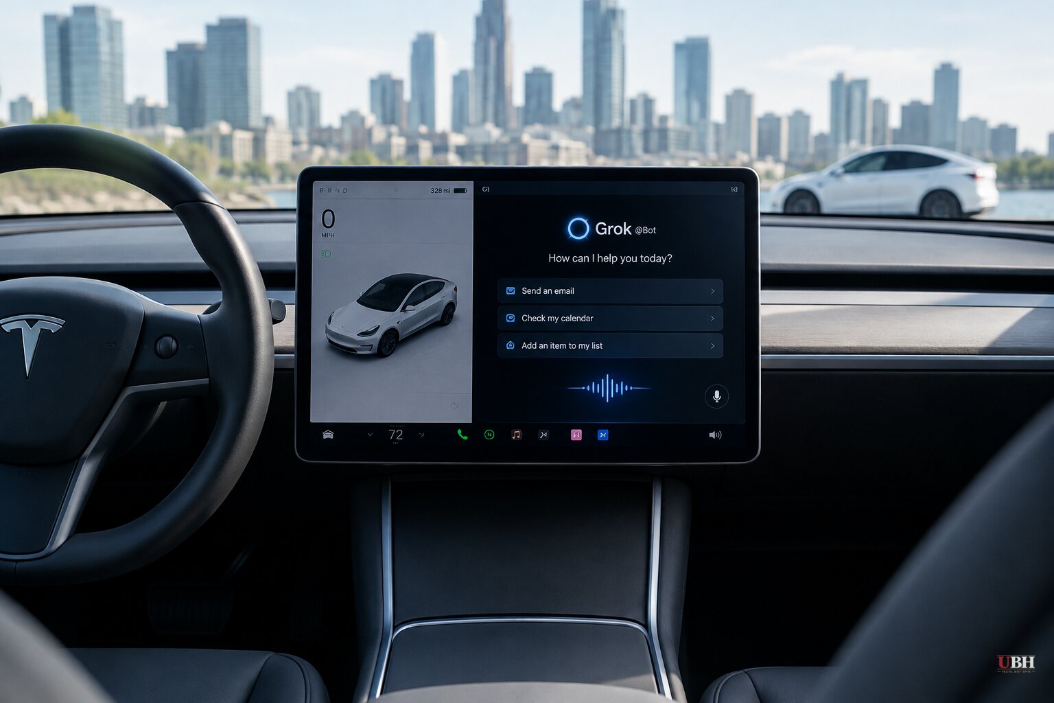 Tesla Enables Grok @Bot in Cybercabs and Model Y Fleet, Letting Riders Run Errands by Voice