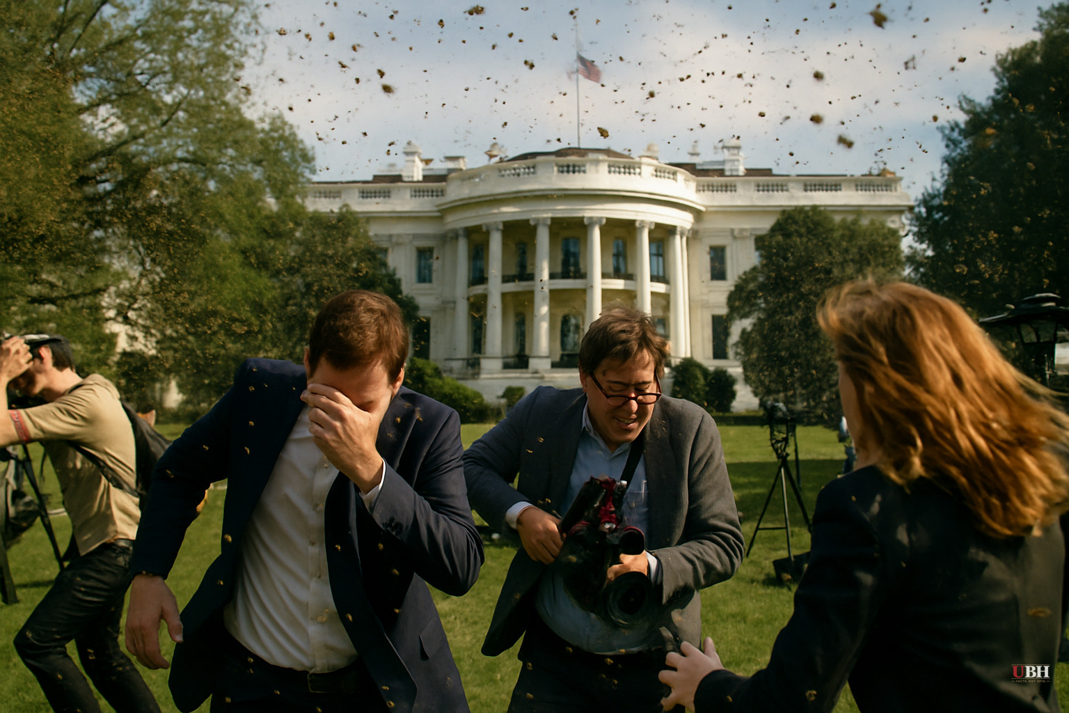 Thousands of Bees Swarm White House North Lawn, Chaos Ensues for Press Corps