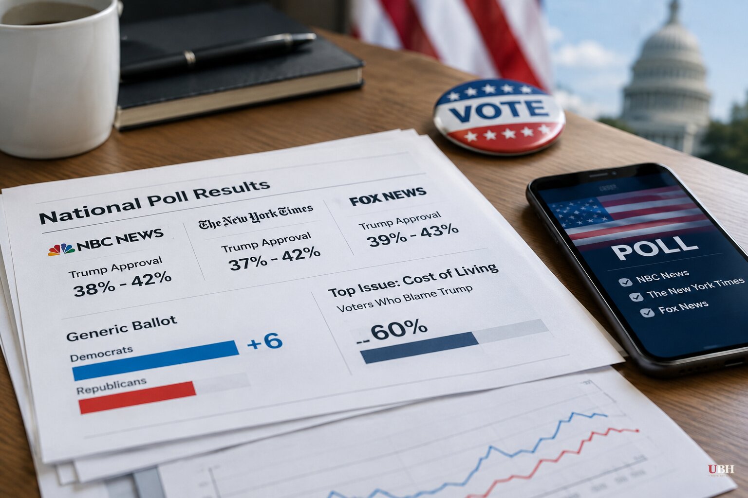 Three New Polls Put Trump's Approval at Second-Term Lows as Democrats Lead Midterm Generic Ballot