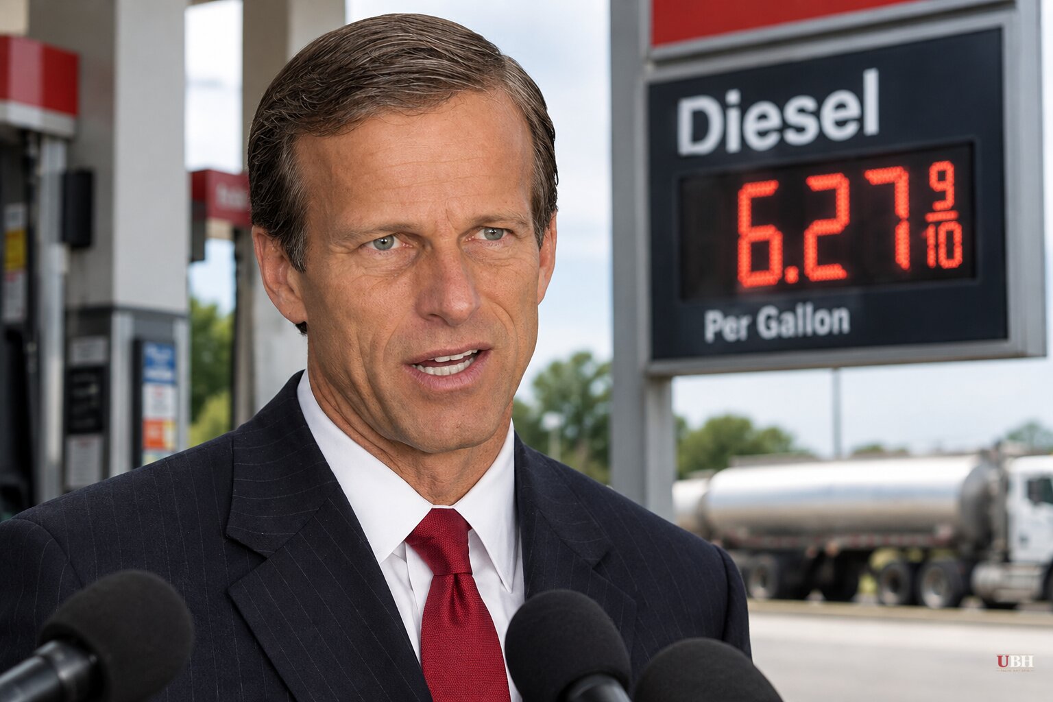 Thune Says He's Open to a Diesel Export Ban as Price Hits Record $6.27 a Gallon