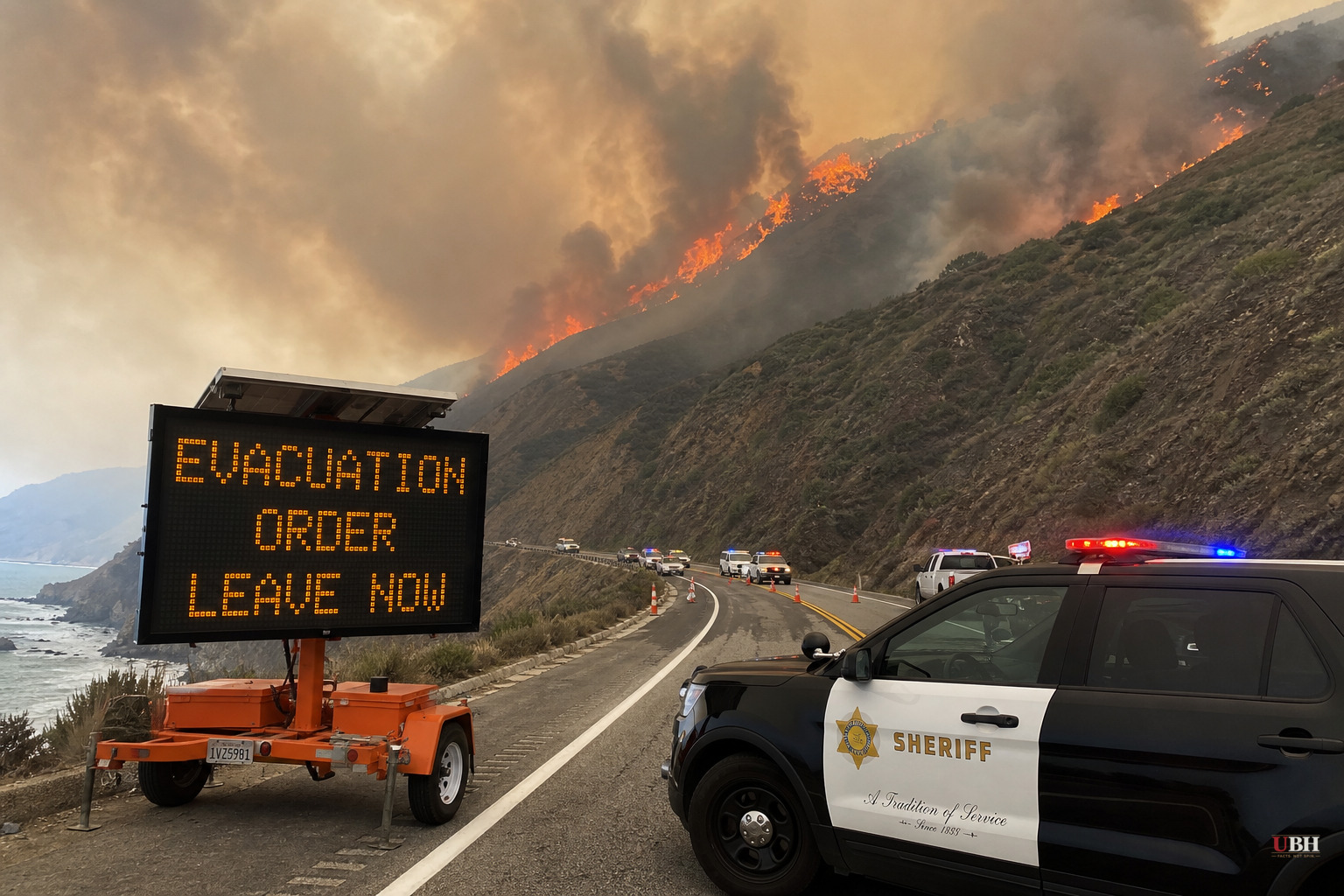 Timber Fire Doubles to 800 Acres Near Big Sur, Forces LEAVE NOW Orders Along Highway 1