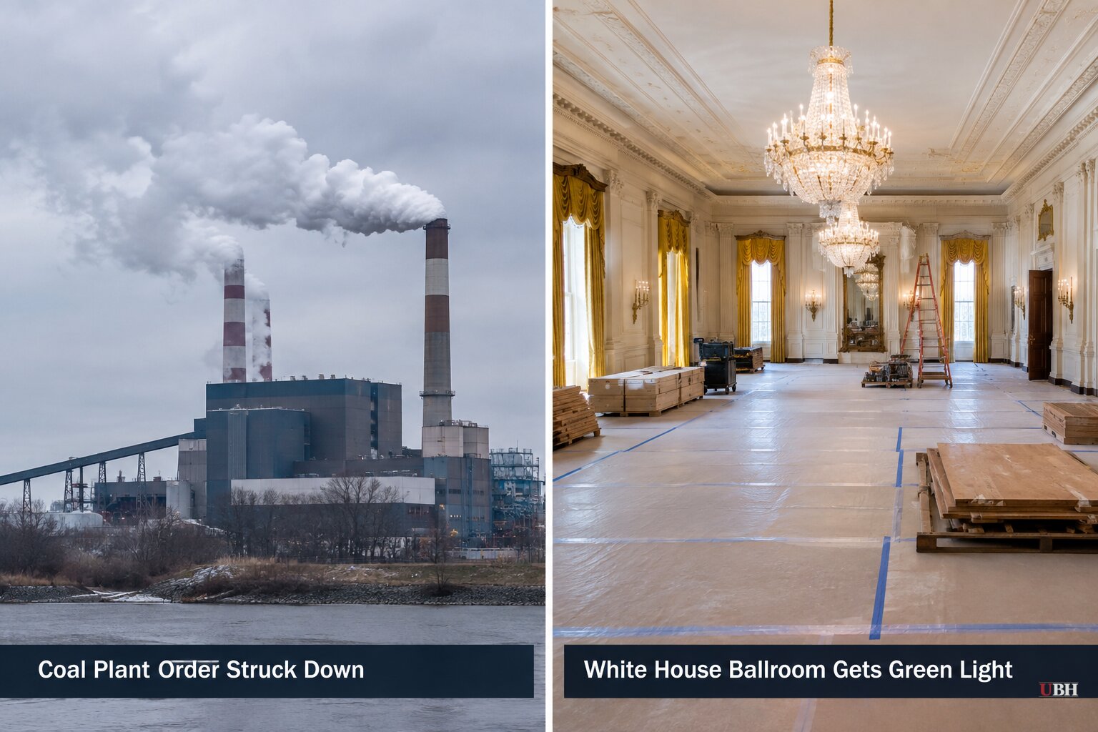 Trump Administration Splits the Week in Court: Coal Plant Order Struck Down, White House Ballroom Gets Green Light
