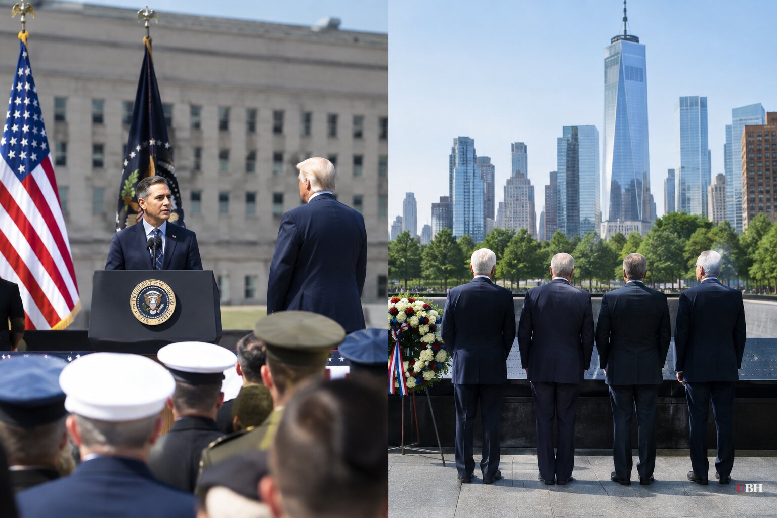 Trump and Hegseth Tie 9/11 Anniversary to Iran War at Pentagon, While Four Former Presidents Stand Together at Ground Zero